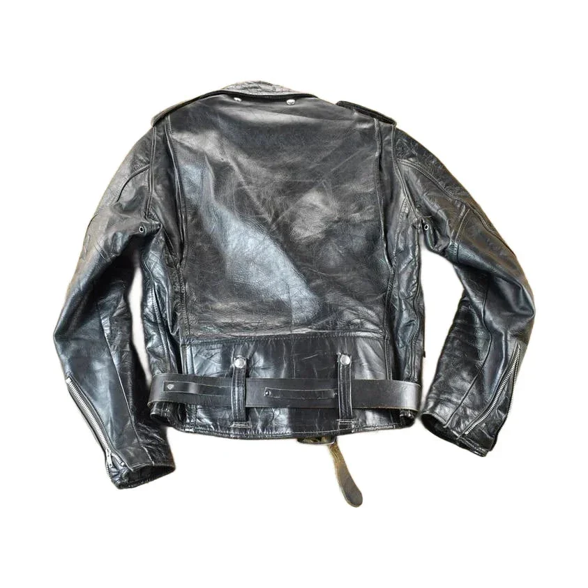 Vintage 1960s Harley Davidson Leather Motorcycle Jacket With Belt Made In USA - Image 2
