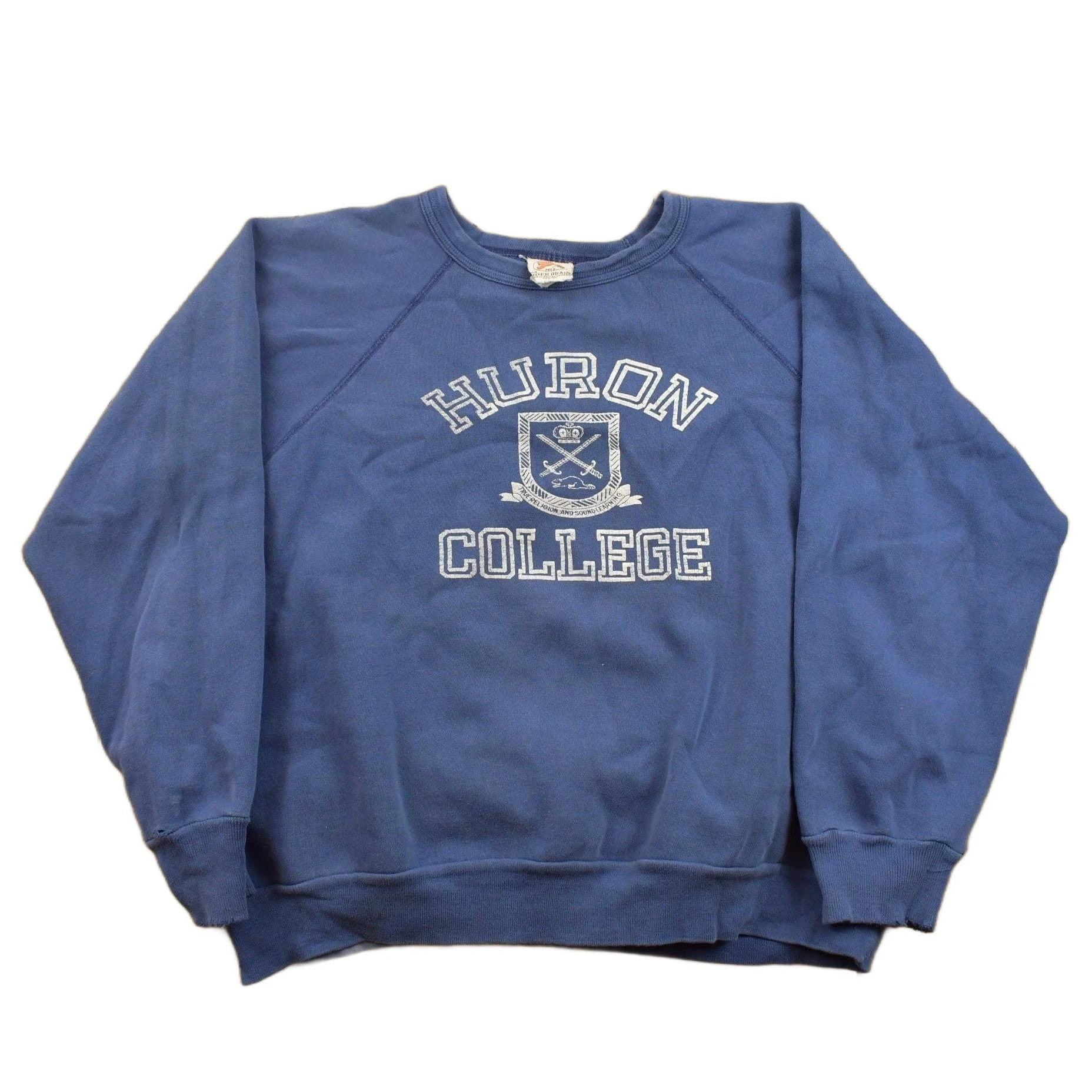Vintage 1960s Huron College Collegiate Crewneck Made In Canada Sportswear Sweatshirt