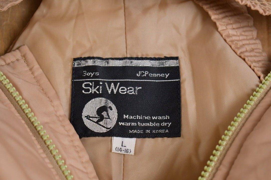 Vintage 1960s JC Pennys Ski Wear Insulated Coveralls Youth Large - Image 7