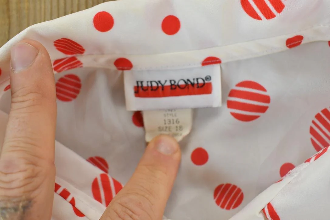 Vintage 1960s Judy Bond polka Dot Button Up Shirt Men's Large - Image 4