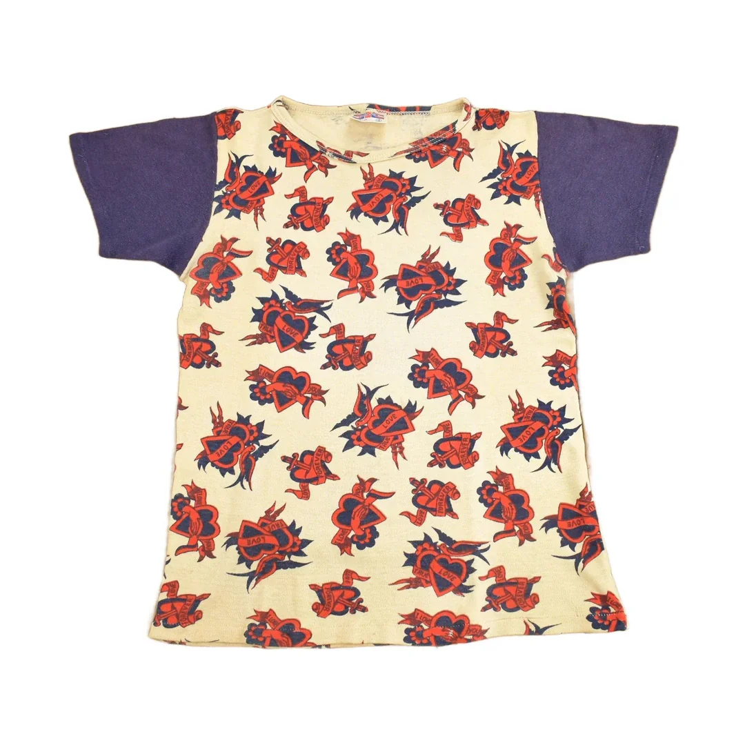 Vintage 1960s Love & Hearts Graphic T Shirt