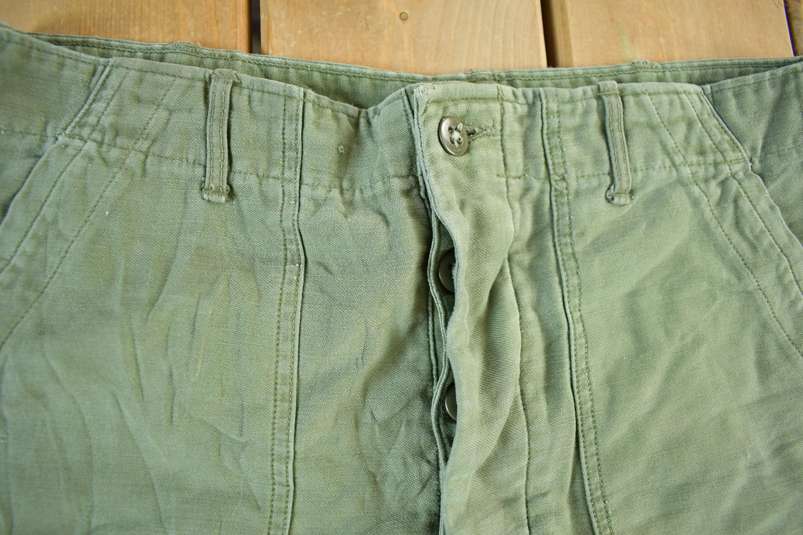 Vintage 1960s Military OG-107 Sateen Fatigue Pants Men's Medium 31 x 31 - Image 3