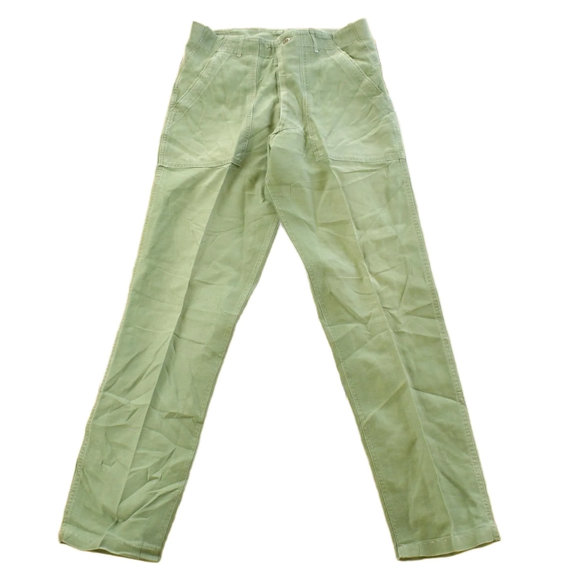 Vintage 1960s Military OG-107 Starched Sateen Fatigue Pants Men's 32 x 31