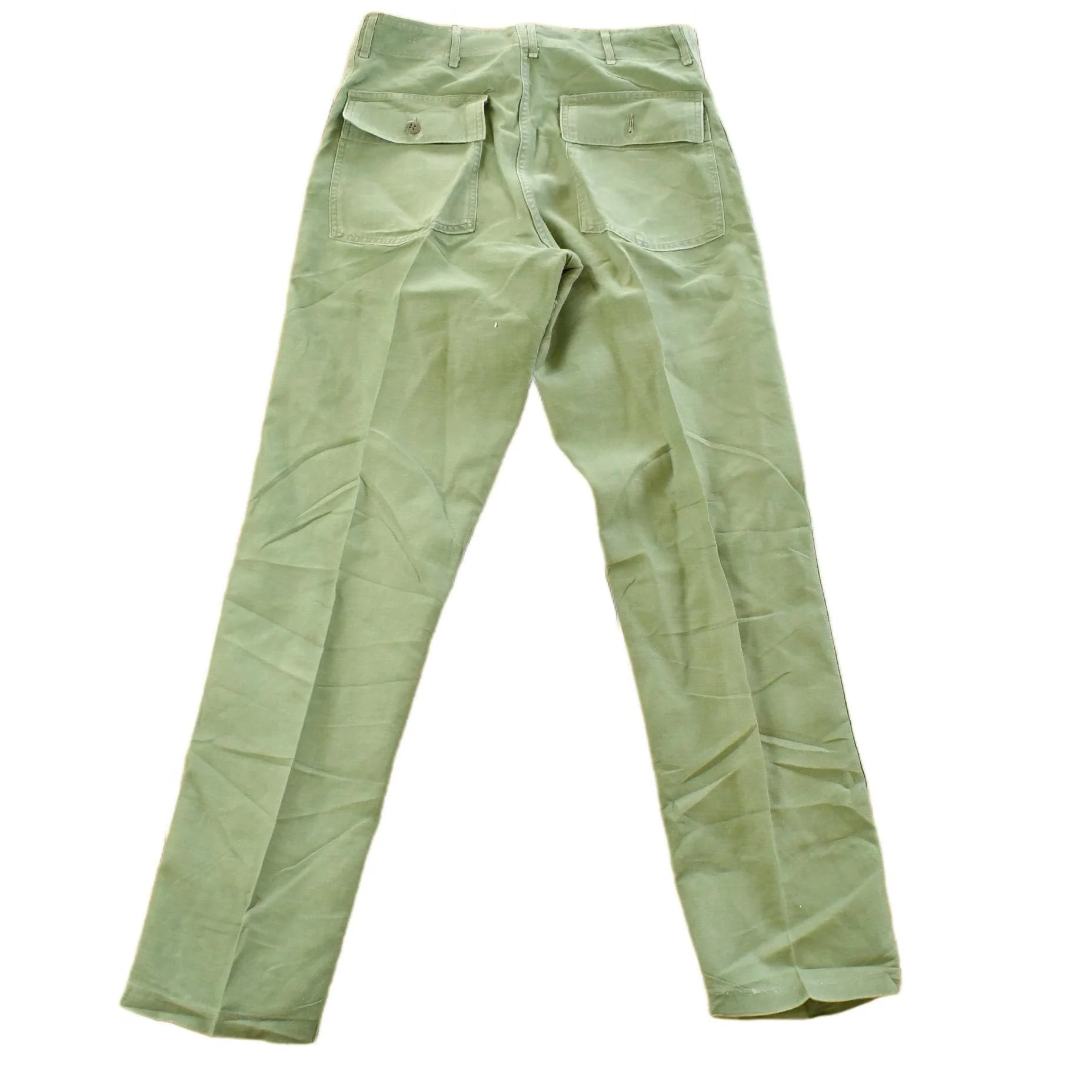 Vintage 1960s Military OG-107 Starched Sateen Fatigue Pants Men's 32 x 31 - Image 2