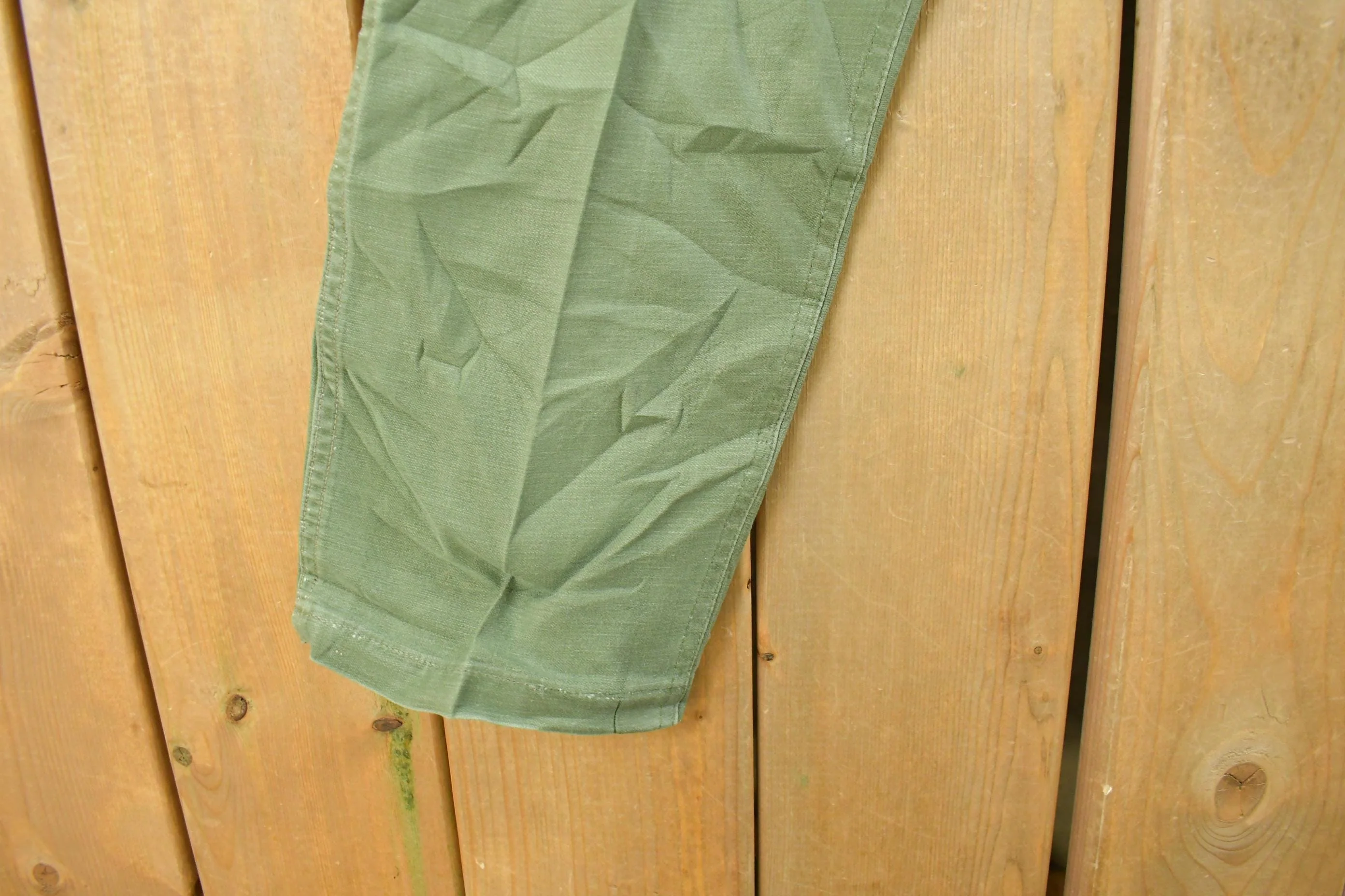 Vintage 1960s Military OG-107 Starched Sateen Fatigue Pants Men's 32 x 31 - Image 3
