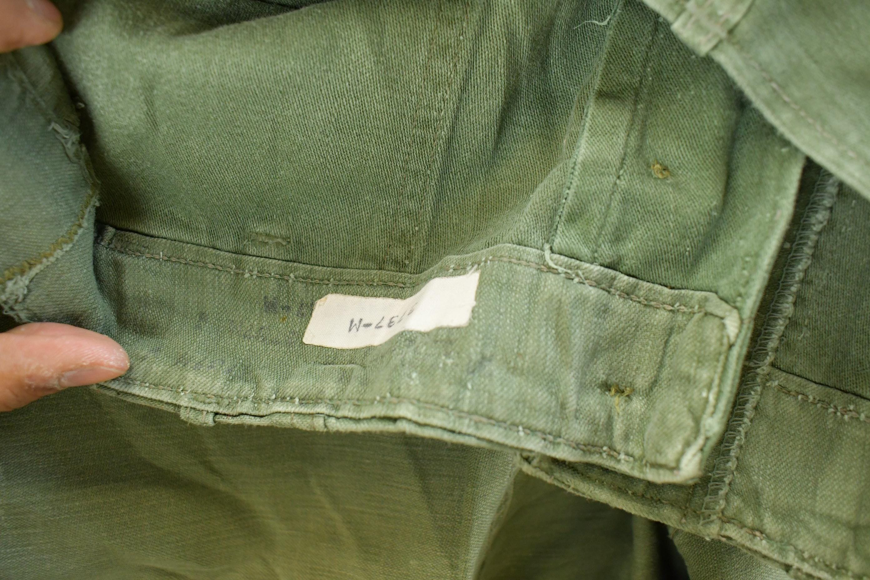 Vintage 1960s Military OG-107 Starched Sateen Fatigue Pants Men's 32 x 31 - Image 6