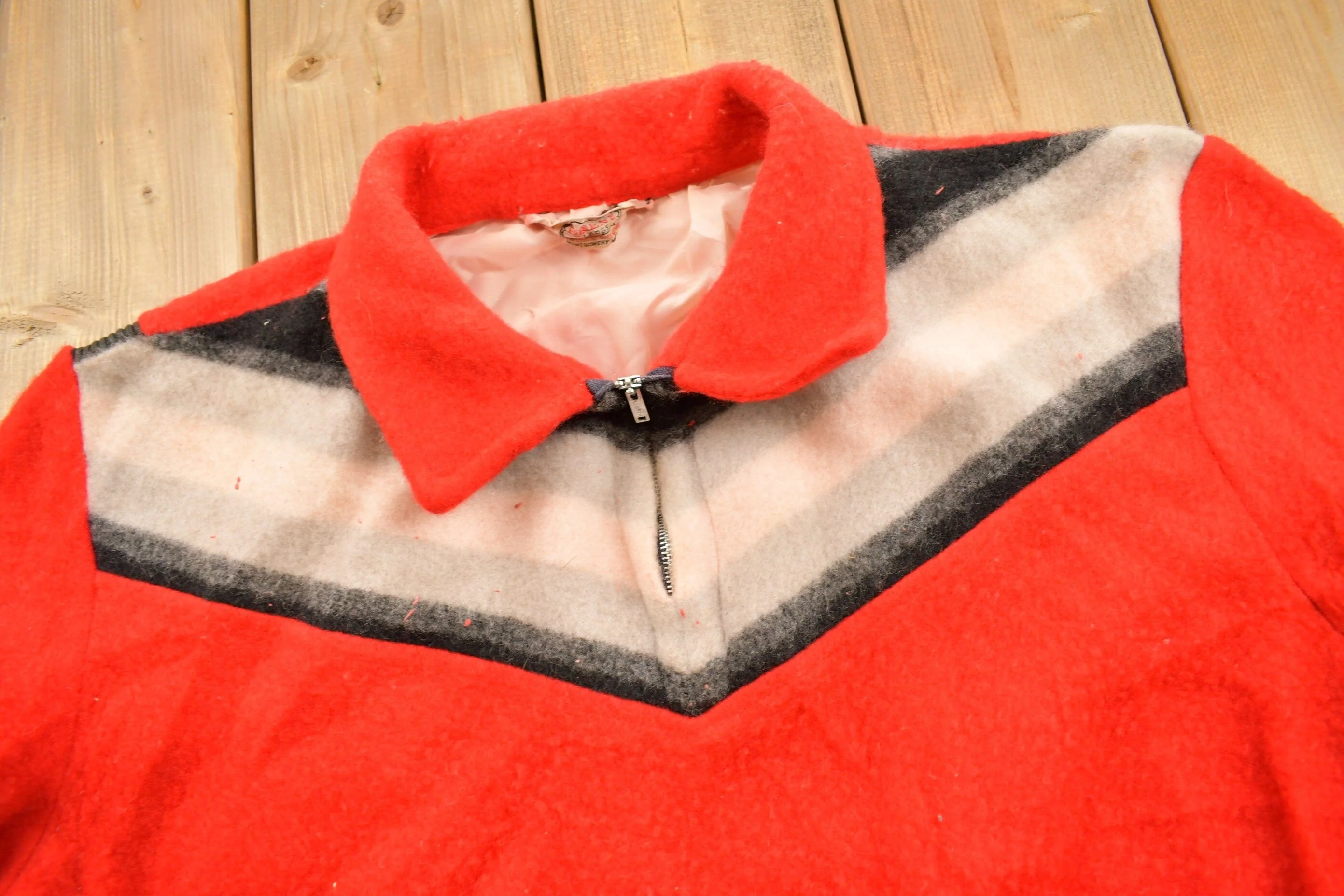 Vintage 1960s Montgomery Ward Quarter Zip Sweater - Image 4