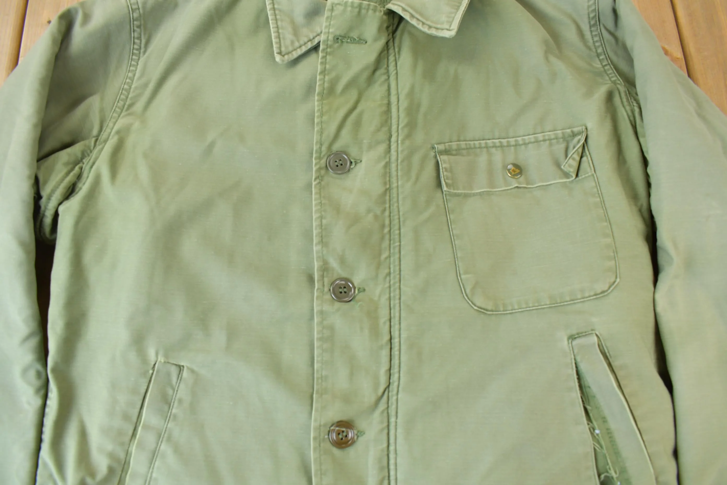 Vintage 1960s Navy Deck Jacket Men's Medium - Image 4