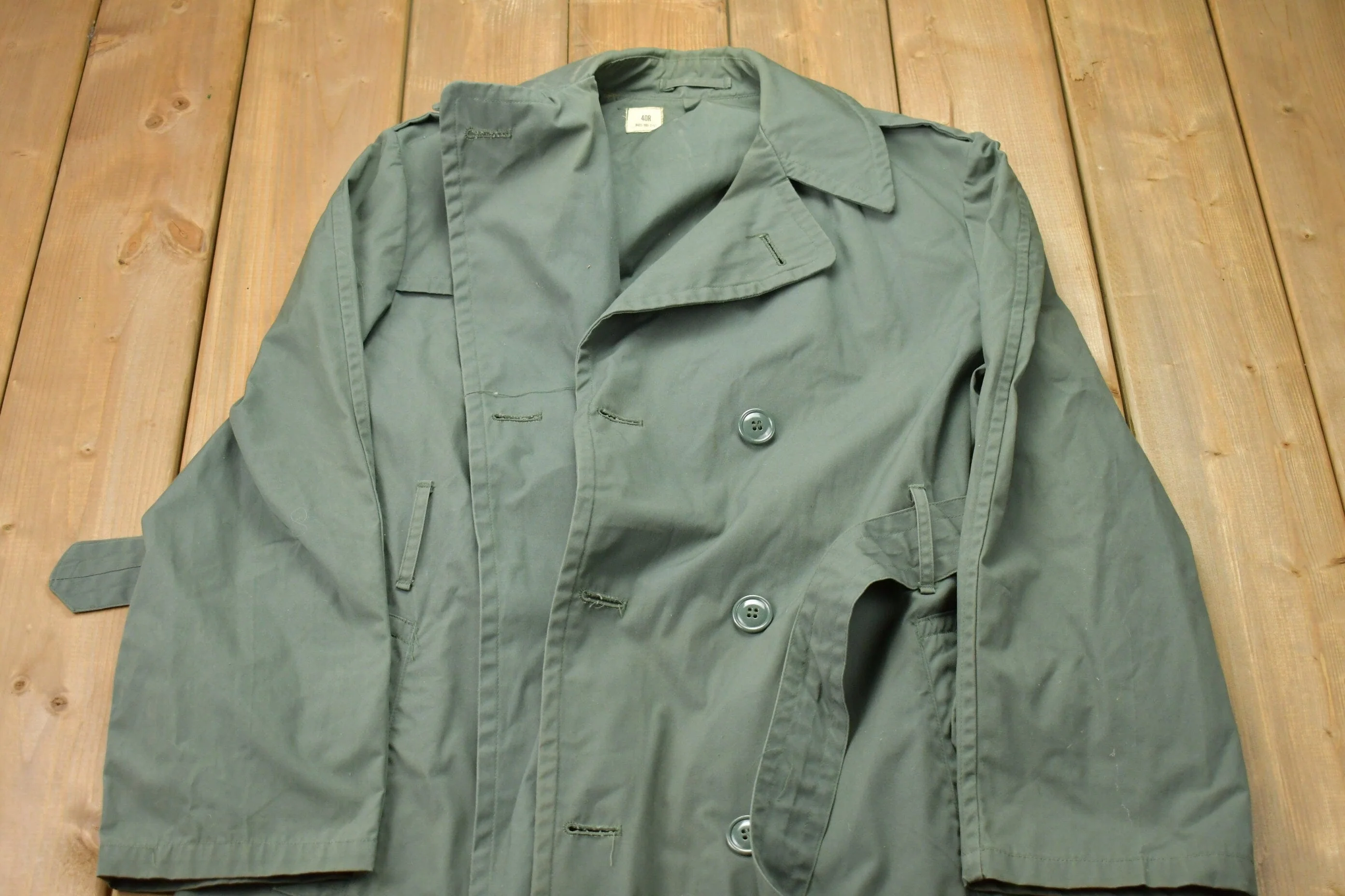 Vintage 1960s Overcoat Rain Jacket Men's Medium - Image 3