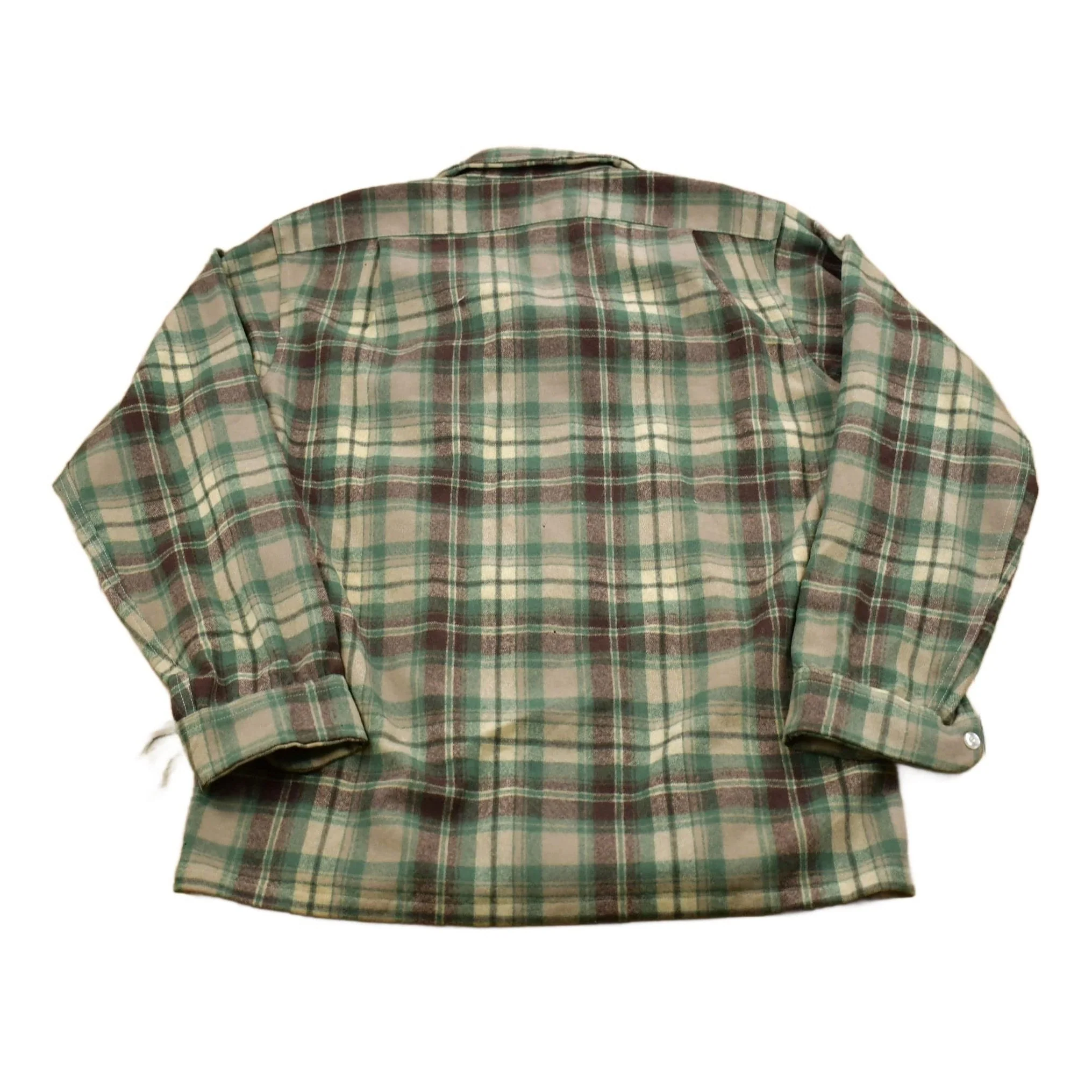 Vintage 1960s Pendleton 100% Wool Button Up Shirt Men's Medium - Image 2