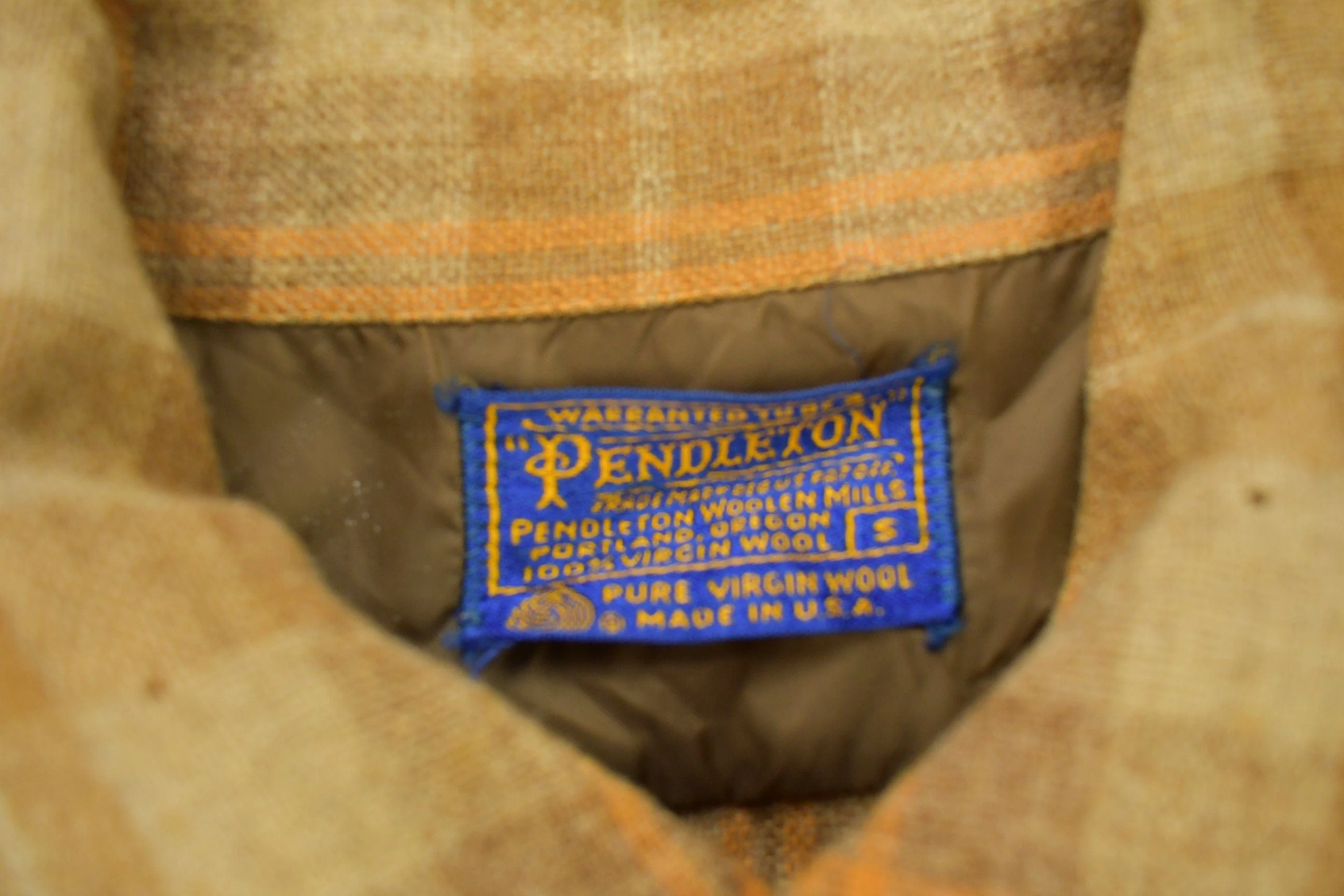Vintage 1960s Pendleton Plaid Button Up Board Shirt Men's S - Image 5