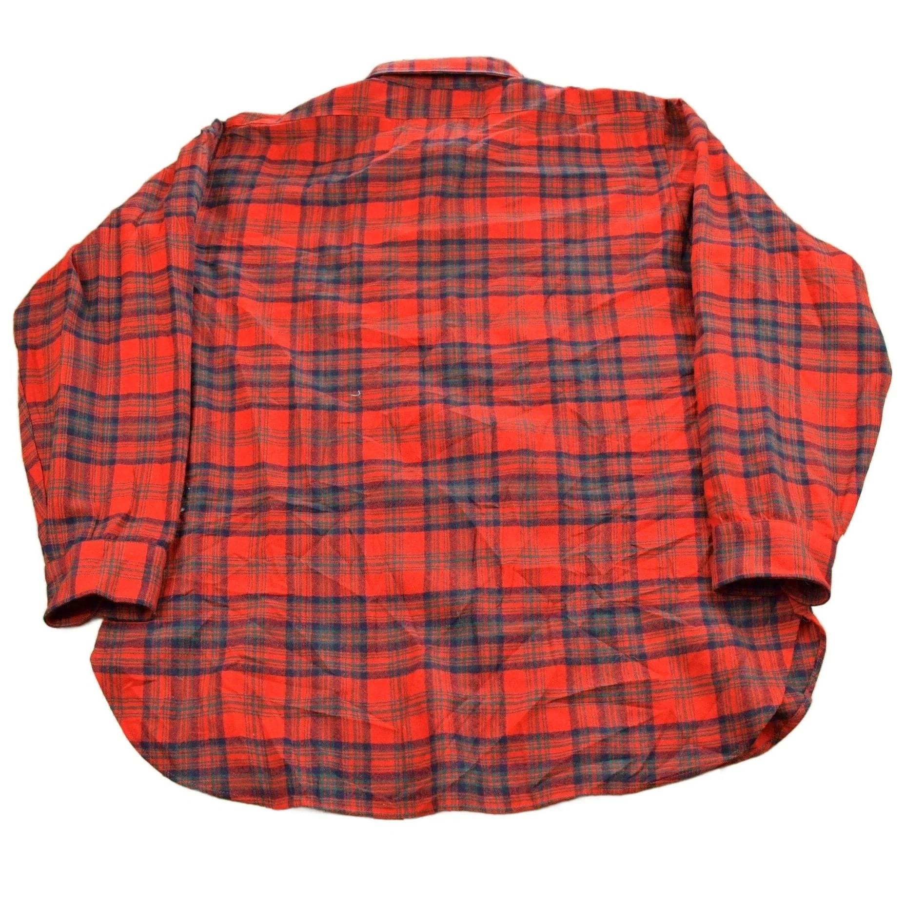 Vintage 1960s Pendleton Plaid Button Up Flannel Shirt Men's XL - Image 2