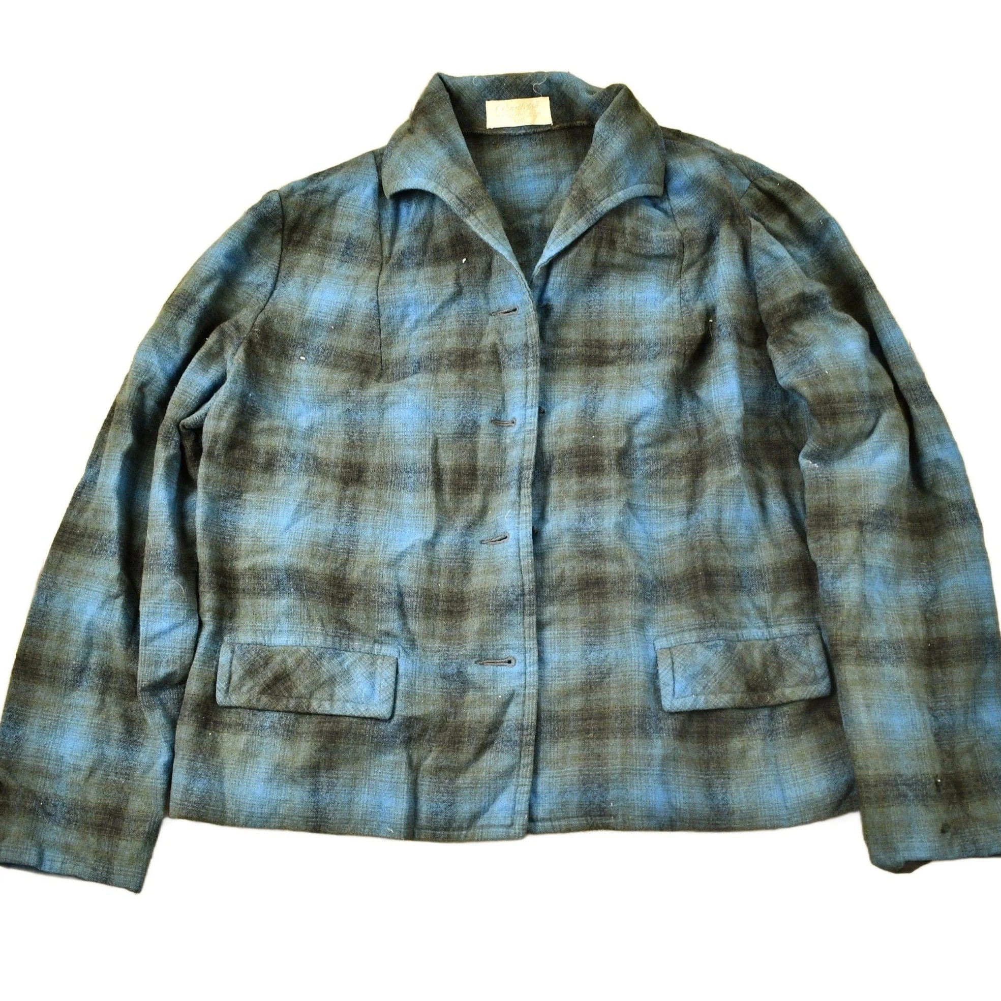 Vintage 1960s Pendleton Women's Plaid Button Up Shirt Men's Medium