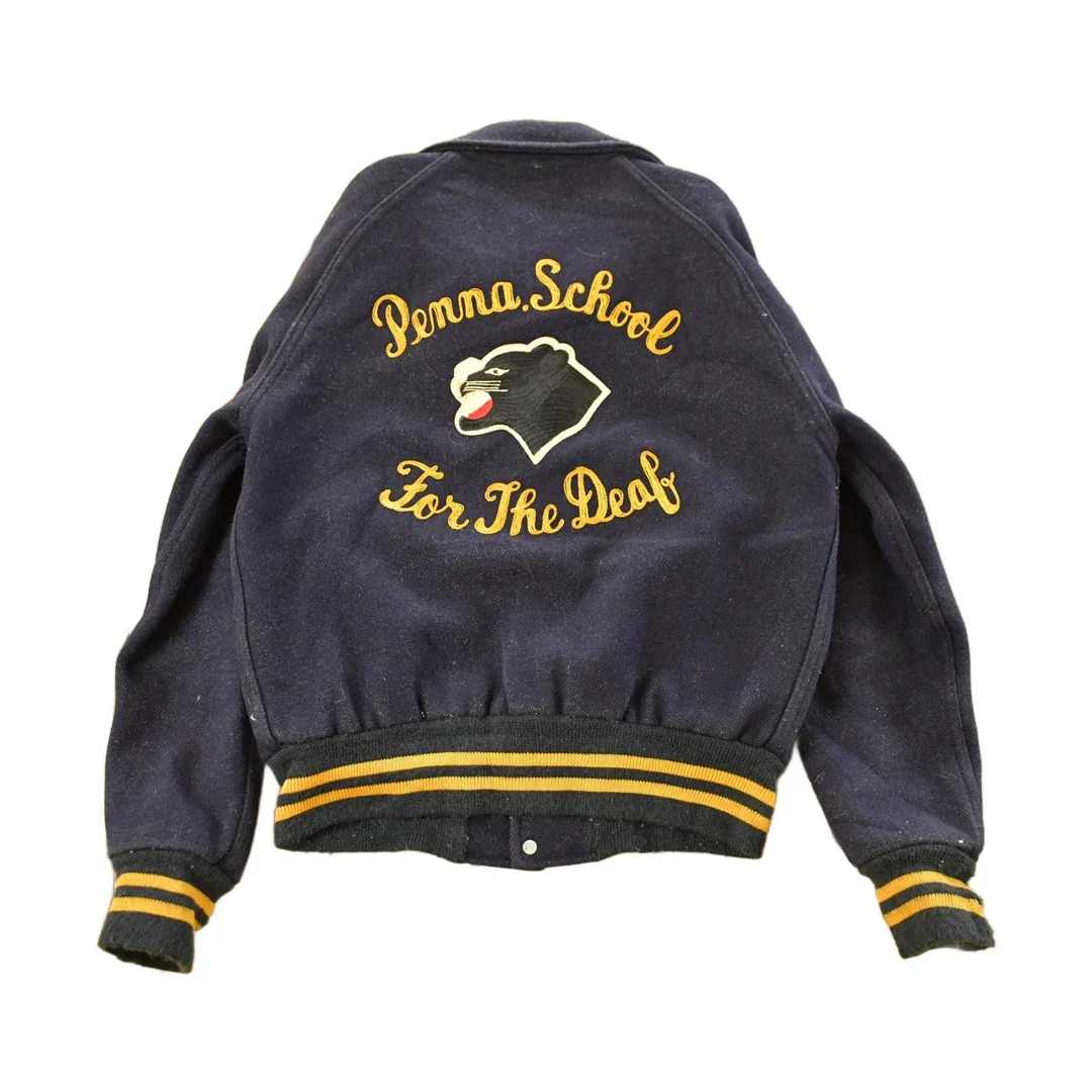 Vintage 1960s Penna School For The Deaf Wool Varsity Jacket Men's S - Image 2
