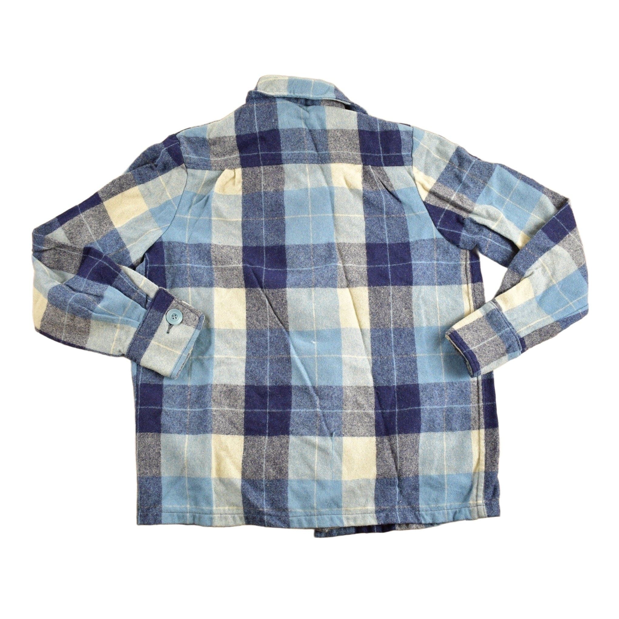 Vintage 1960s Plaid Flannel Button Up Shirt Men's S - Image 2