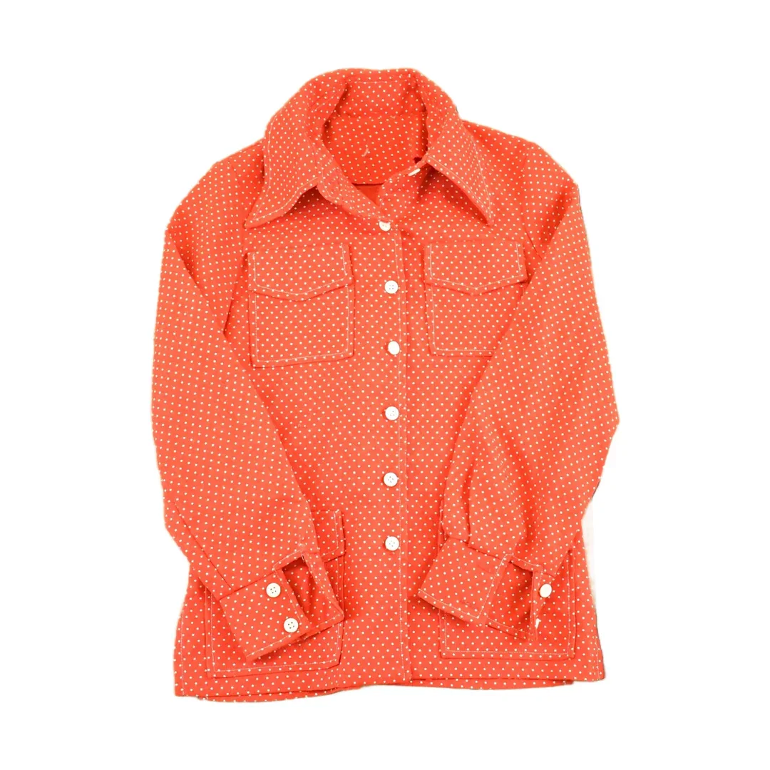 Vintage 1960s Polka Dot Button Up Shirt Men's S