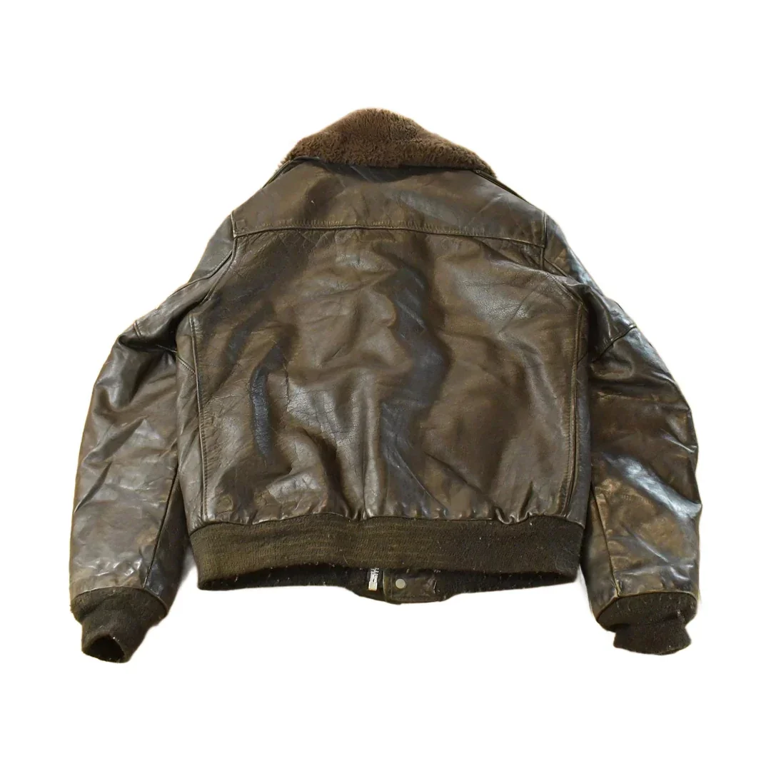 Vintage 1960s Schott IS-674-MS Brown Leather Flight Jacket Men's Medium - Image 2