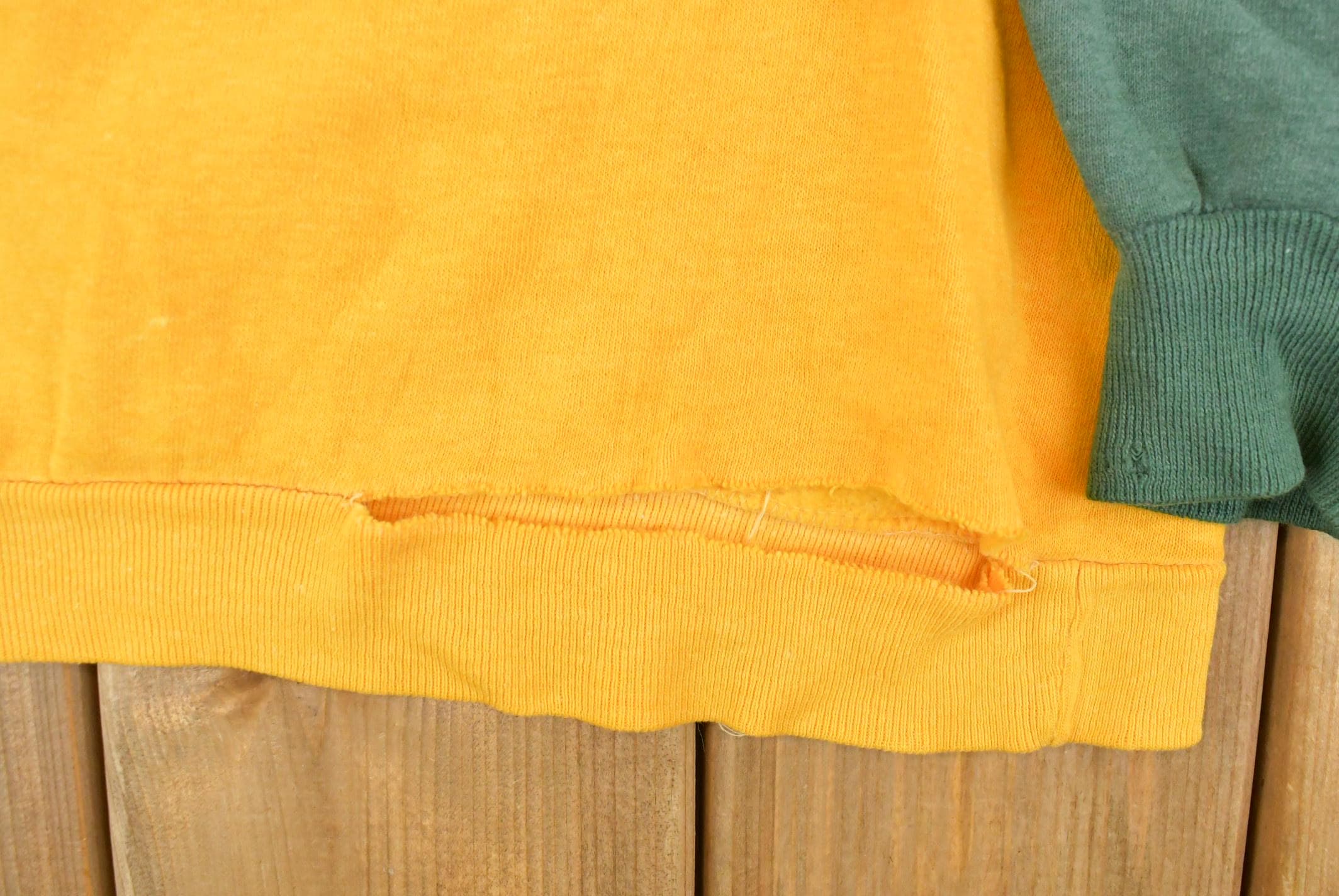 Vintage 1960s Sportswear Quality Knit Blank Thrashed Crewneck Sweatshirt Men's 2XS Men's 2XL - Image 3