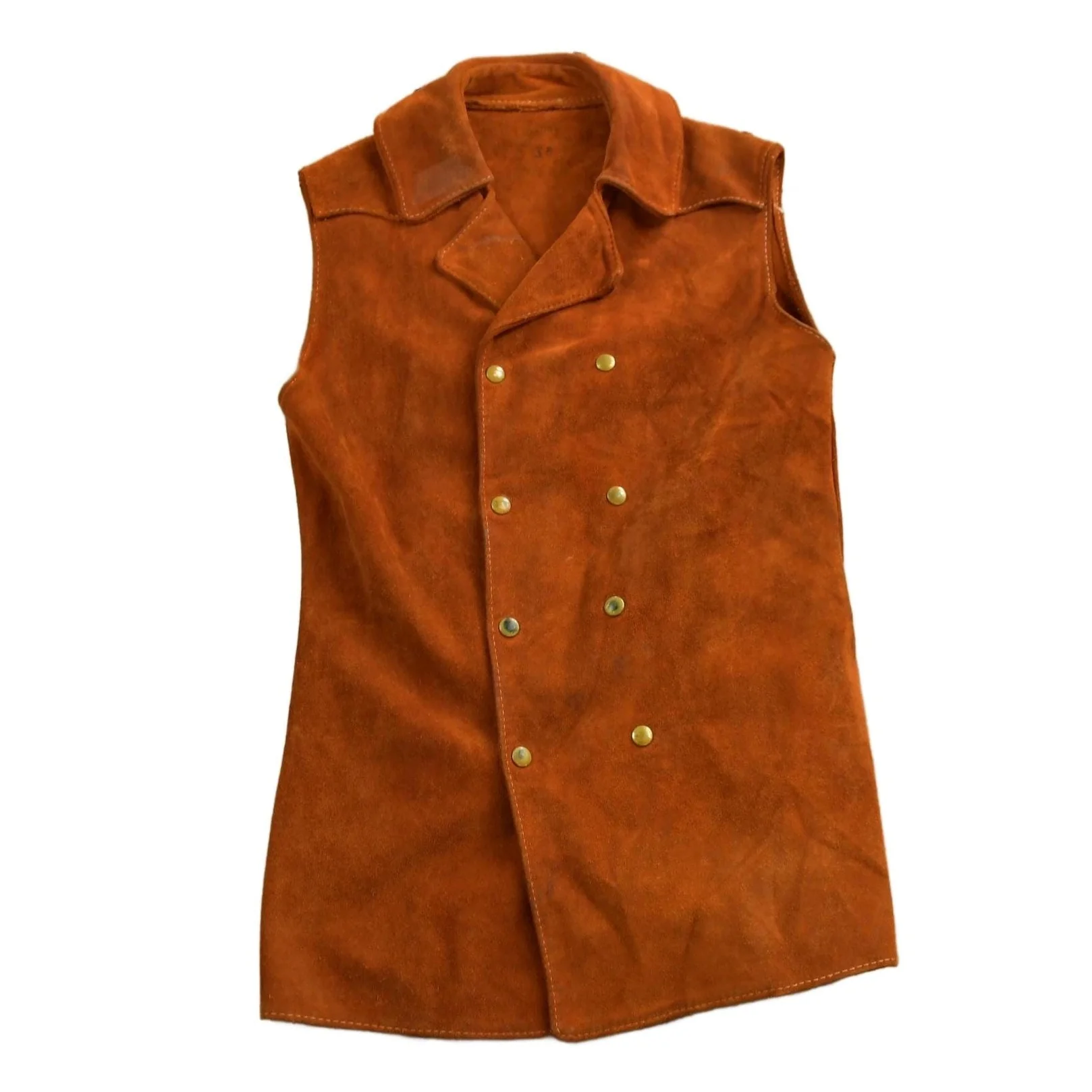 Vintage 1960s Suede Leather Vest Women's S