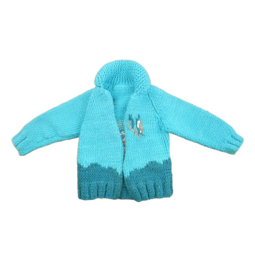 Vintage 1960s Toddler Hand-Knit Deer Fawn Cowichan Sweater