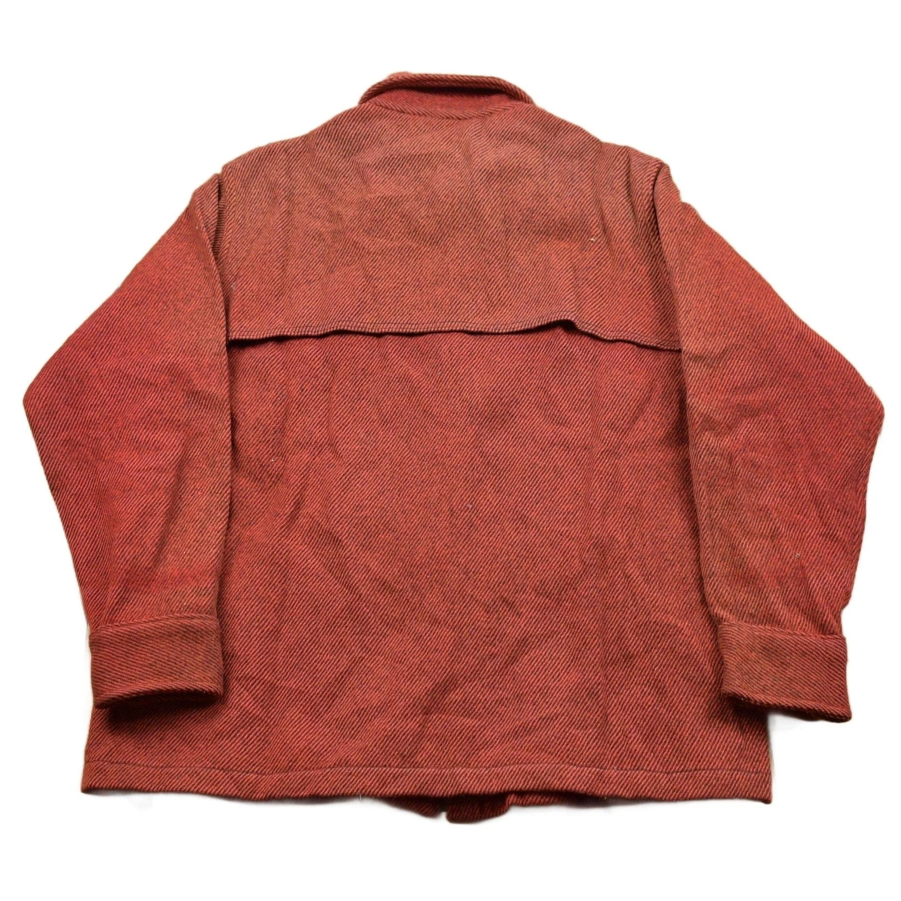 Vintage 1960s Wool Double Breast Pocket Button Up Shirt Faded Men's Large - Image 2