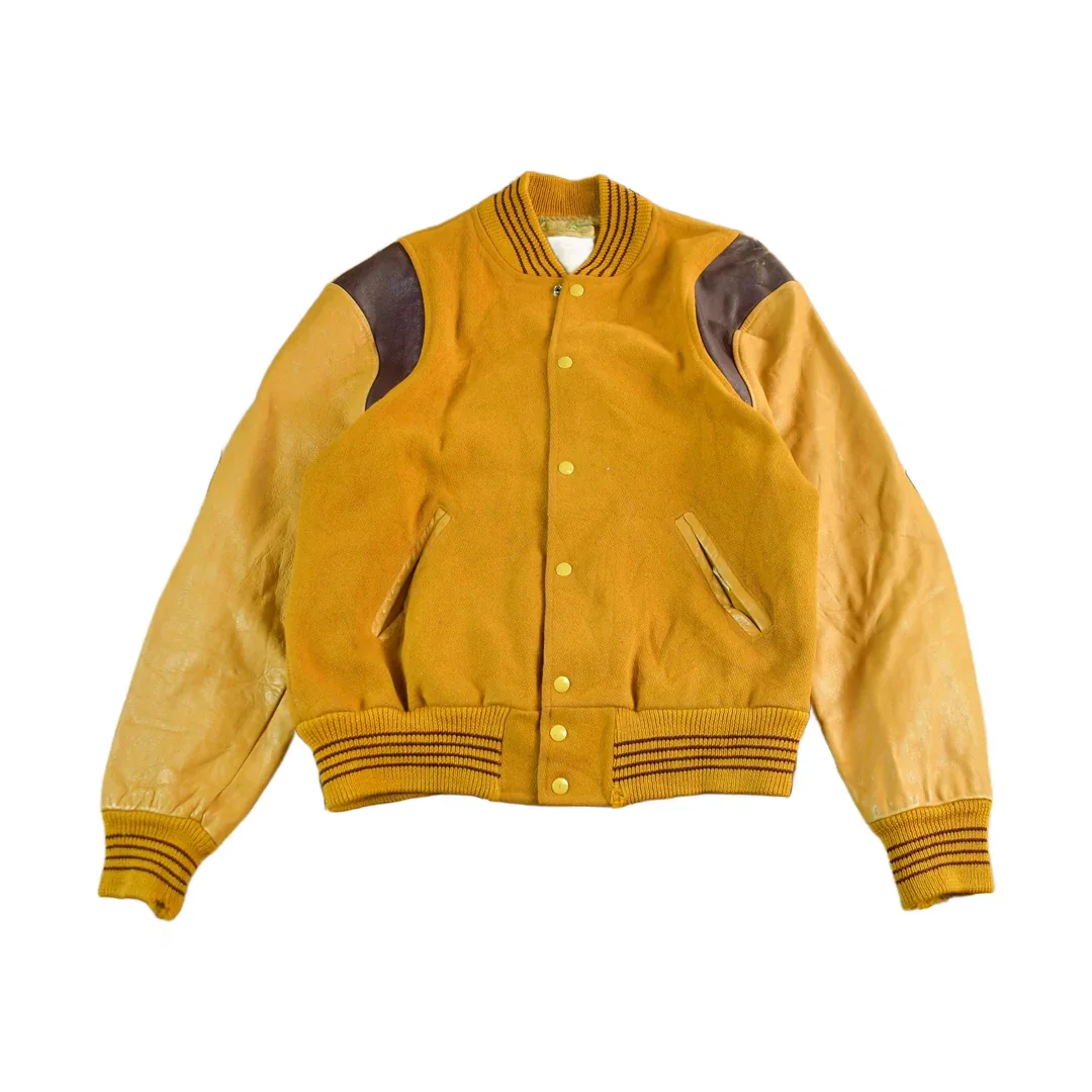 Vintage 1960s Wool Leather Varsity Jacket Men's Medium