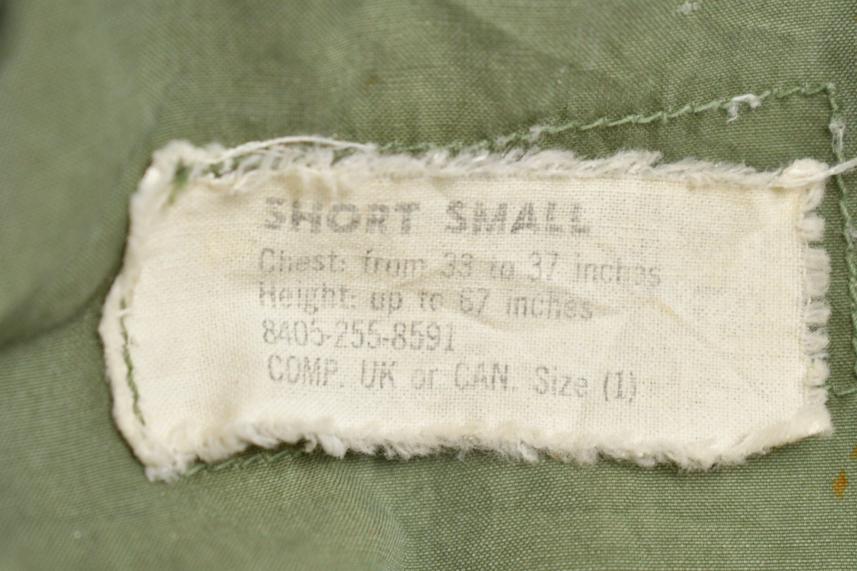 Vintage 1964 Army Military Sateen Field Jacket Men's Small Short - Image 3