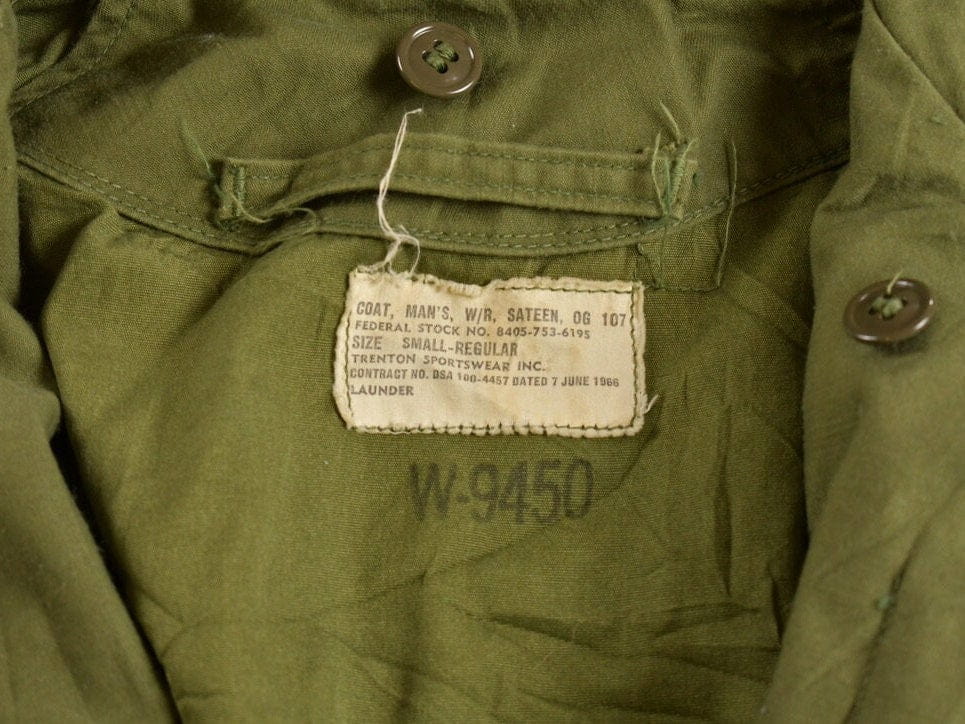 Vintage 1967 OG 107 Military Field Coat Men's Small - Image 3