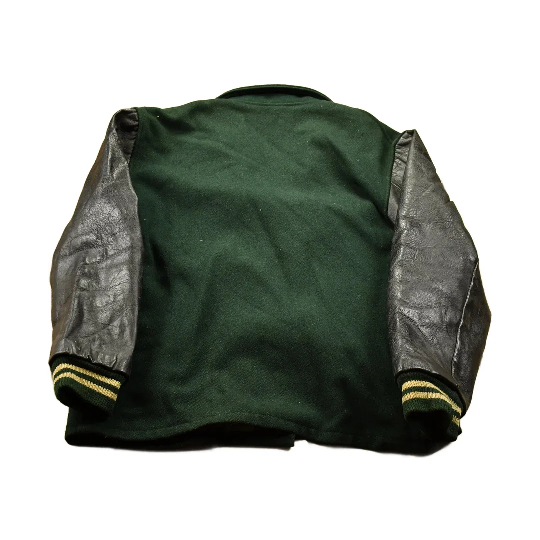 Vintage 1969 Leather Varsity Jacket Men's Large - Image 2