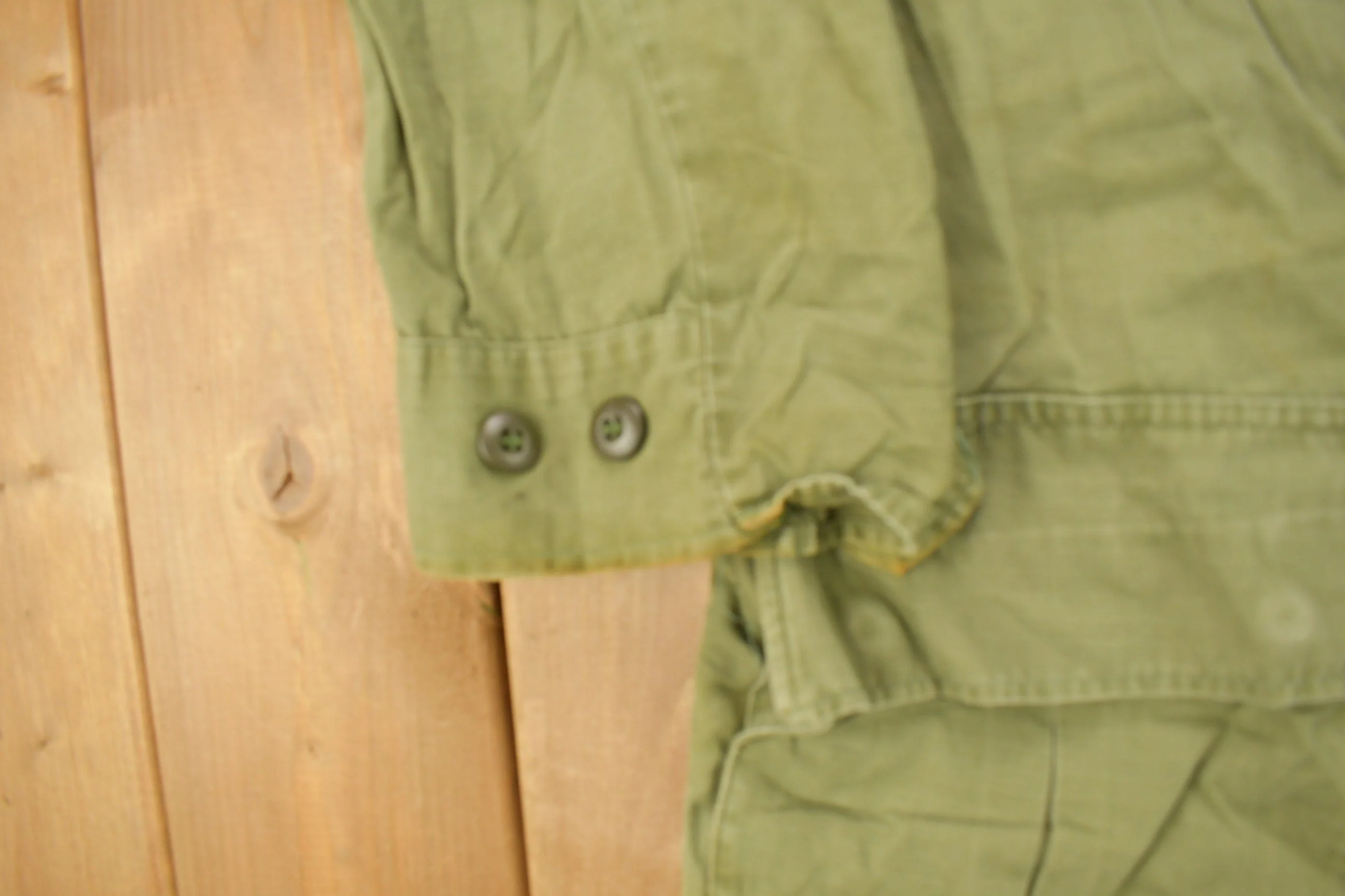 Vintage 1970 OG 107 Military Button Up Shirt - Image 4