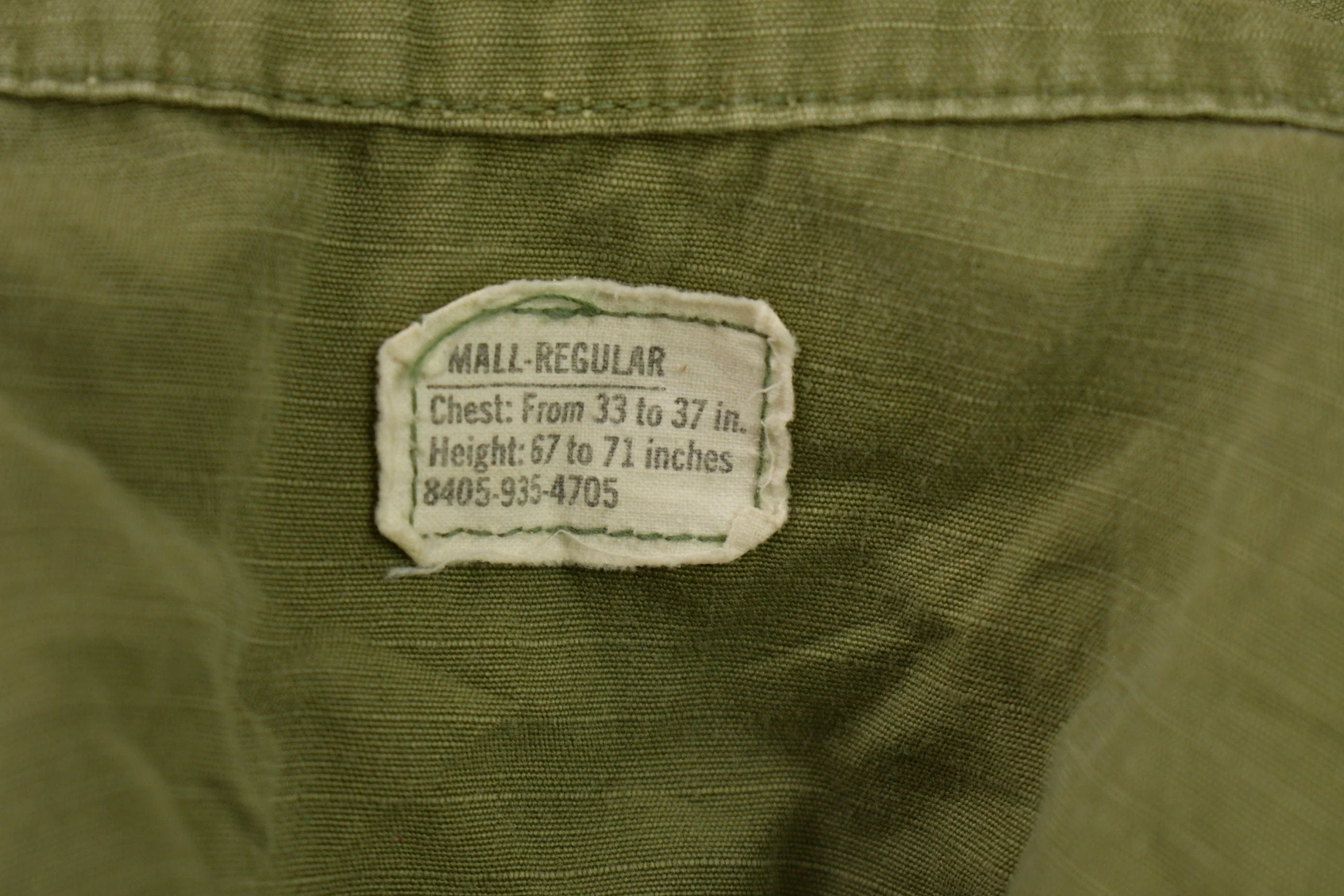 Vintage 1970 OG 107 Military Button Up Shirt - Image 7