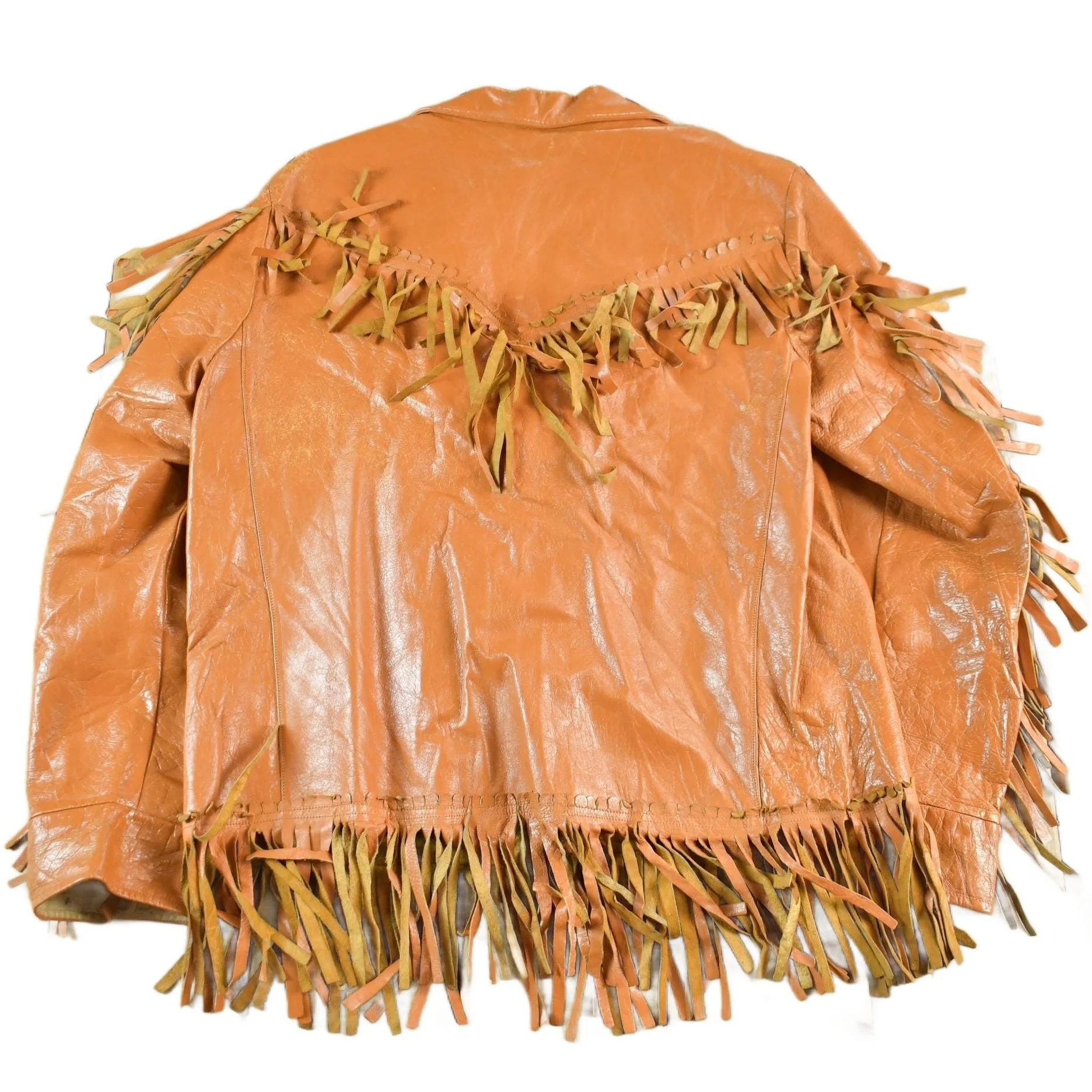 Vintage 1970s 1980s Leather Western Fringe Jacket Womens XS - Image 2