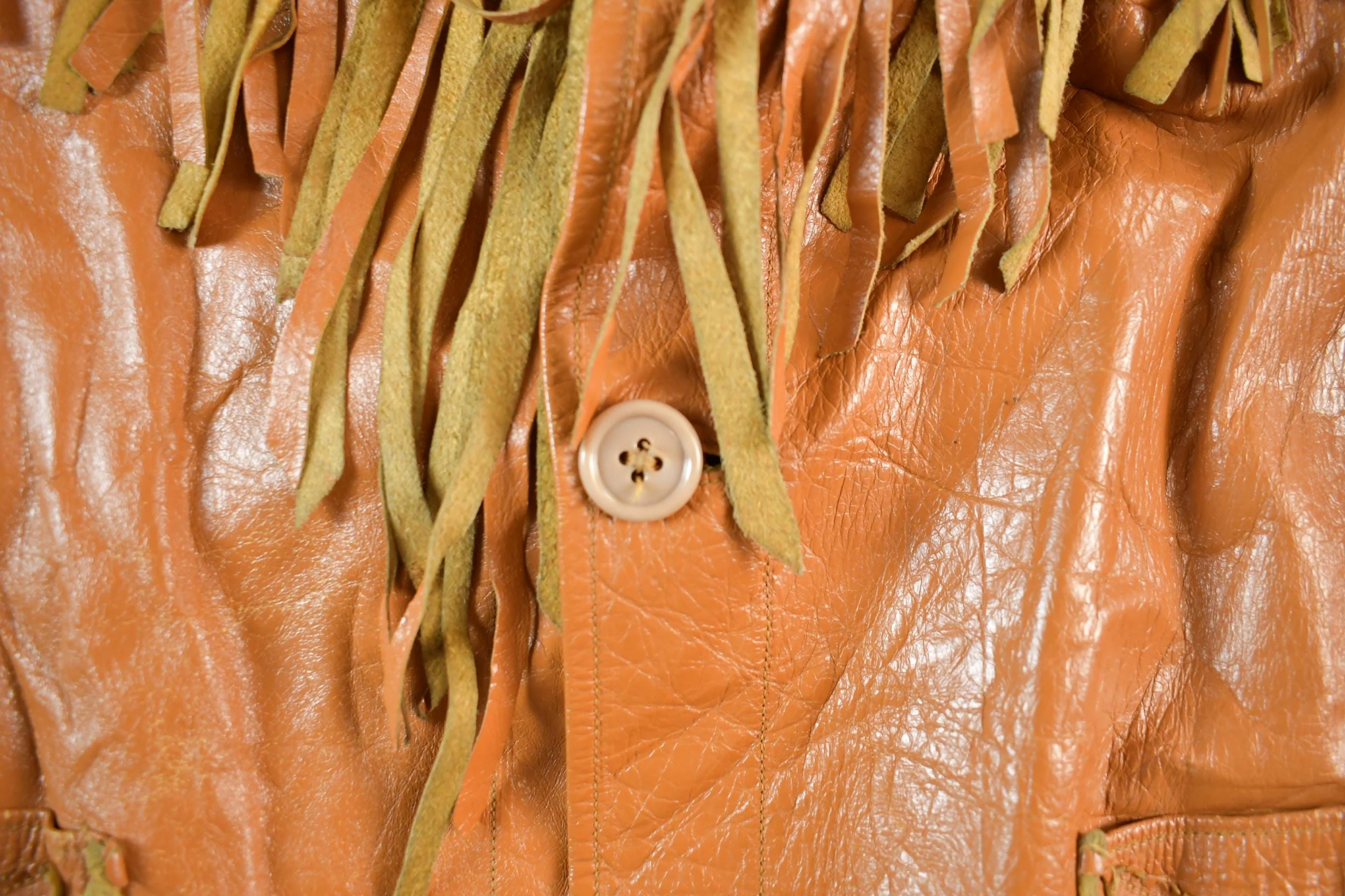 Vintage 1970s 1980s Leather Western Fringe Jacket Womens XS - Image 5