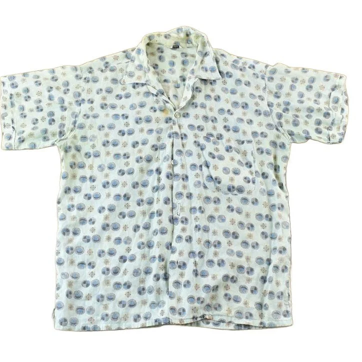 Vintage 1970s Abstract Dots Button Up Shirt Men's Large