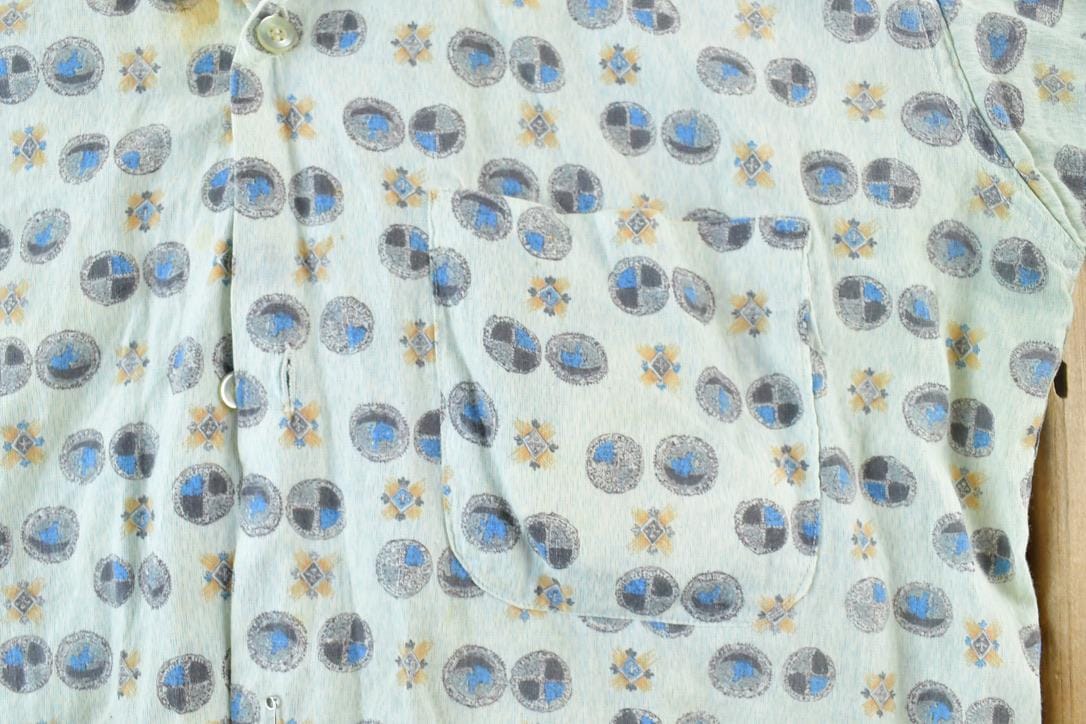Vintage 1970s Abstract Dots Button Up Shirt Men's Large - Image 4