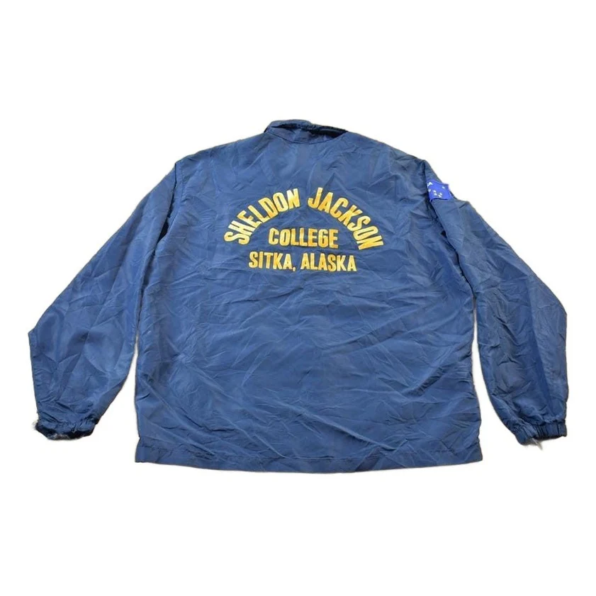 Vintage 1970s Alaska Jacket Sheldon Jackson College Light Team Jacket Men's Large