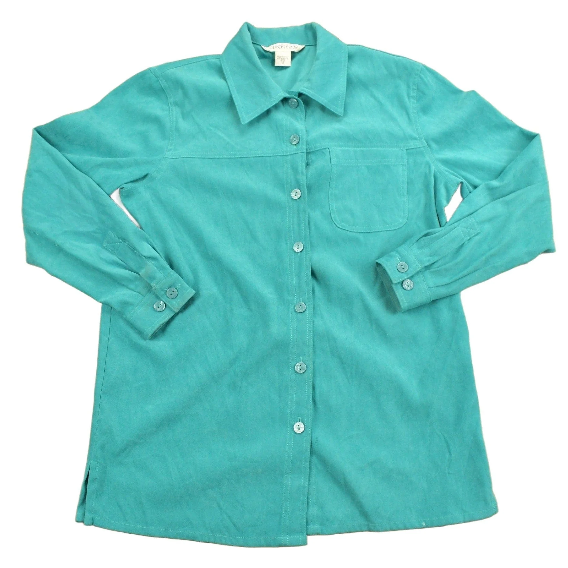 Vintage 1970s Allison Daley Blank Button Up Shirt Men's Medium
