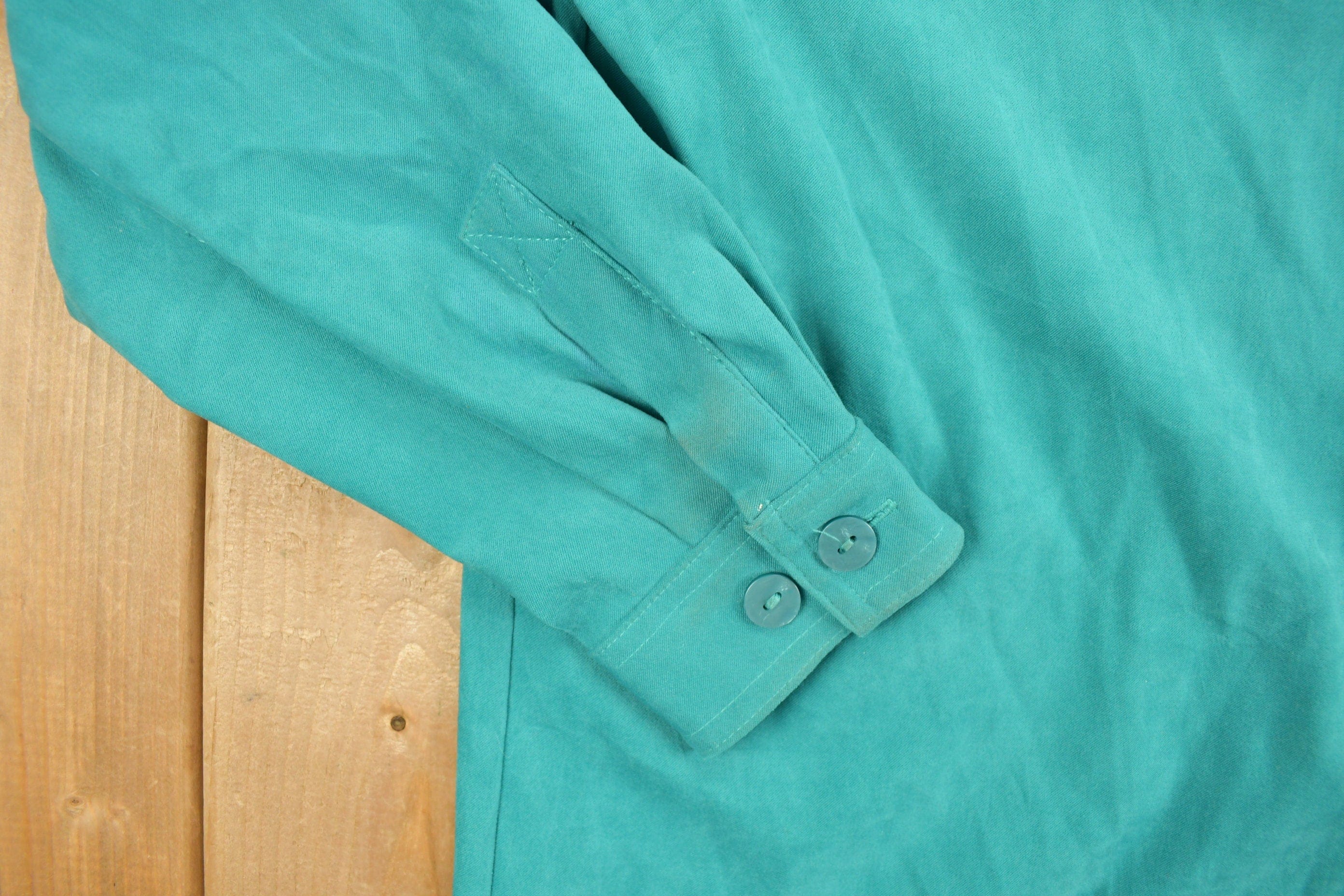 Vintage 1970s Allison Daley Blank Button Up Shirt Men's Medium - Image 4