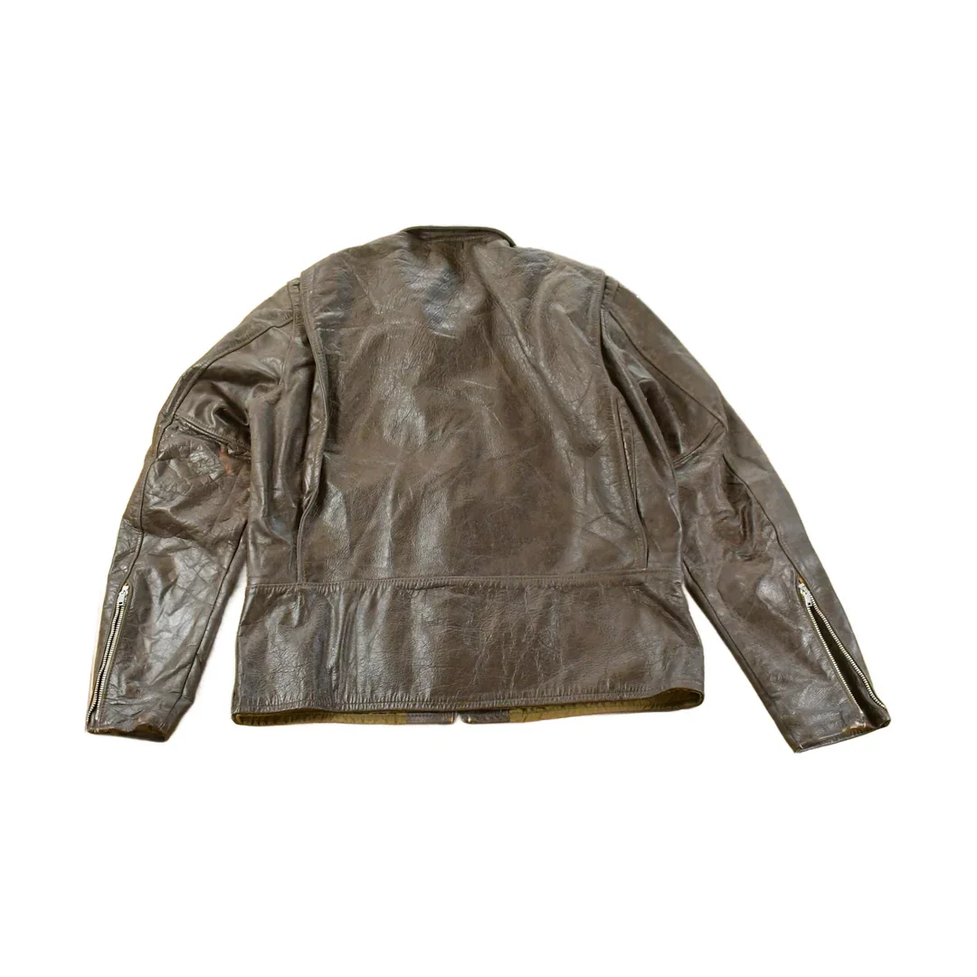 Vintage 1970s AMF Harley Davidson Leather Cafe Racer Jacket Men's Large - Image 2