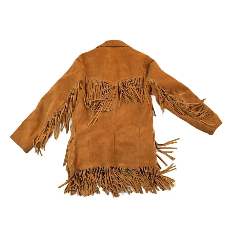 Vintage 1970s Aztec Pioneer Fringe Leather Western Jacket Women's S - Image 2