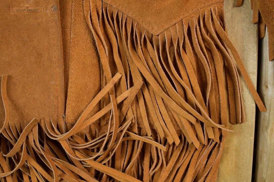 Vintage 1970s Aztec Pioneer Fringe Leather Western Jacket Women's S - Image 3
