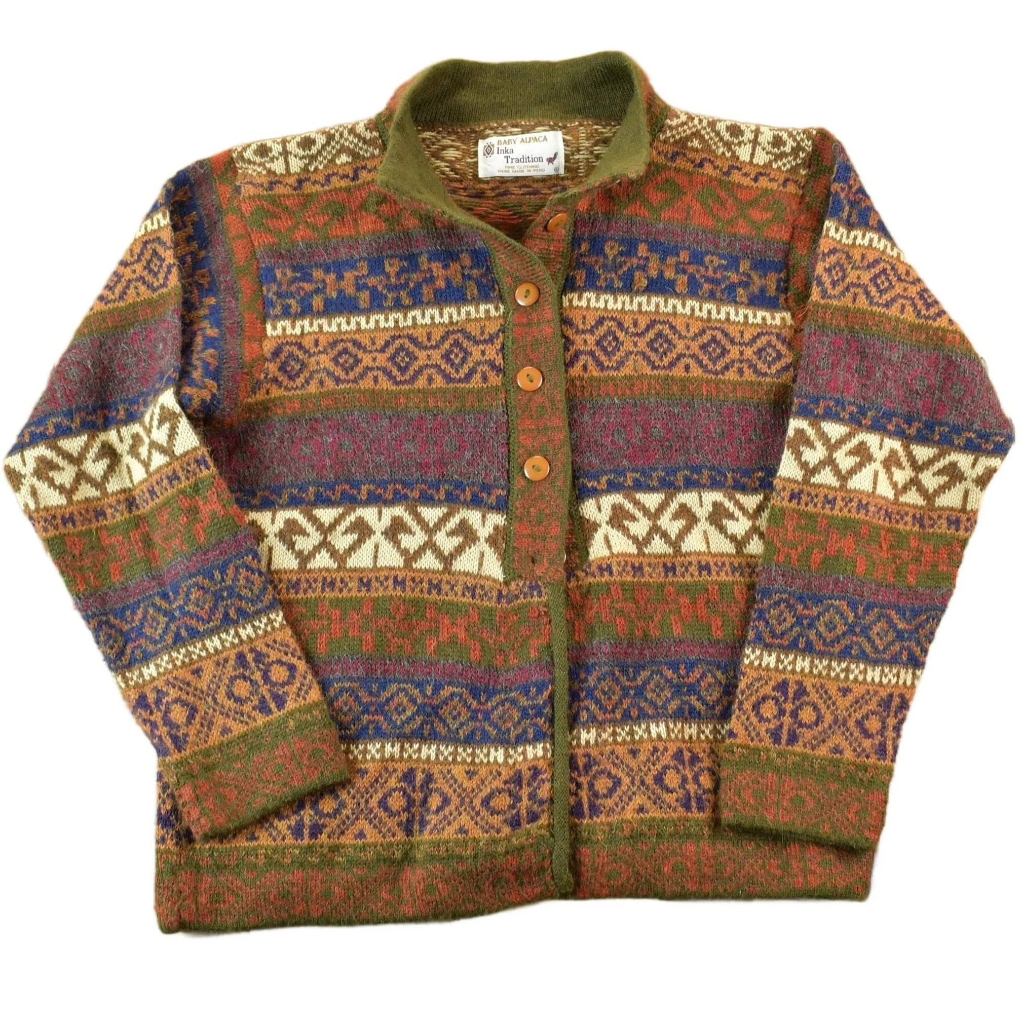 Vintage 1970s Baby Alpaca 100% Wool Knit Sweater Mens M