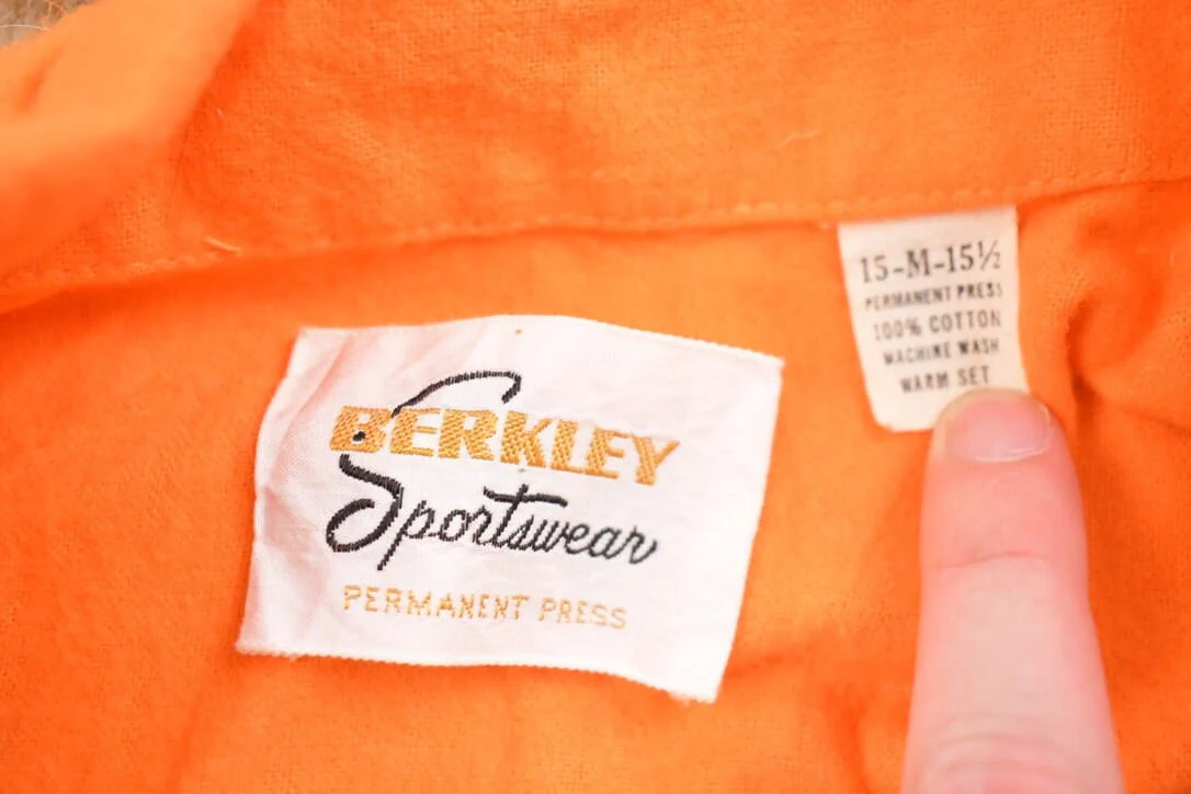 Vintage 1970s Berkley Blank Button Up Shirt Men's Small - Image 3
