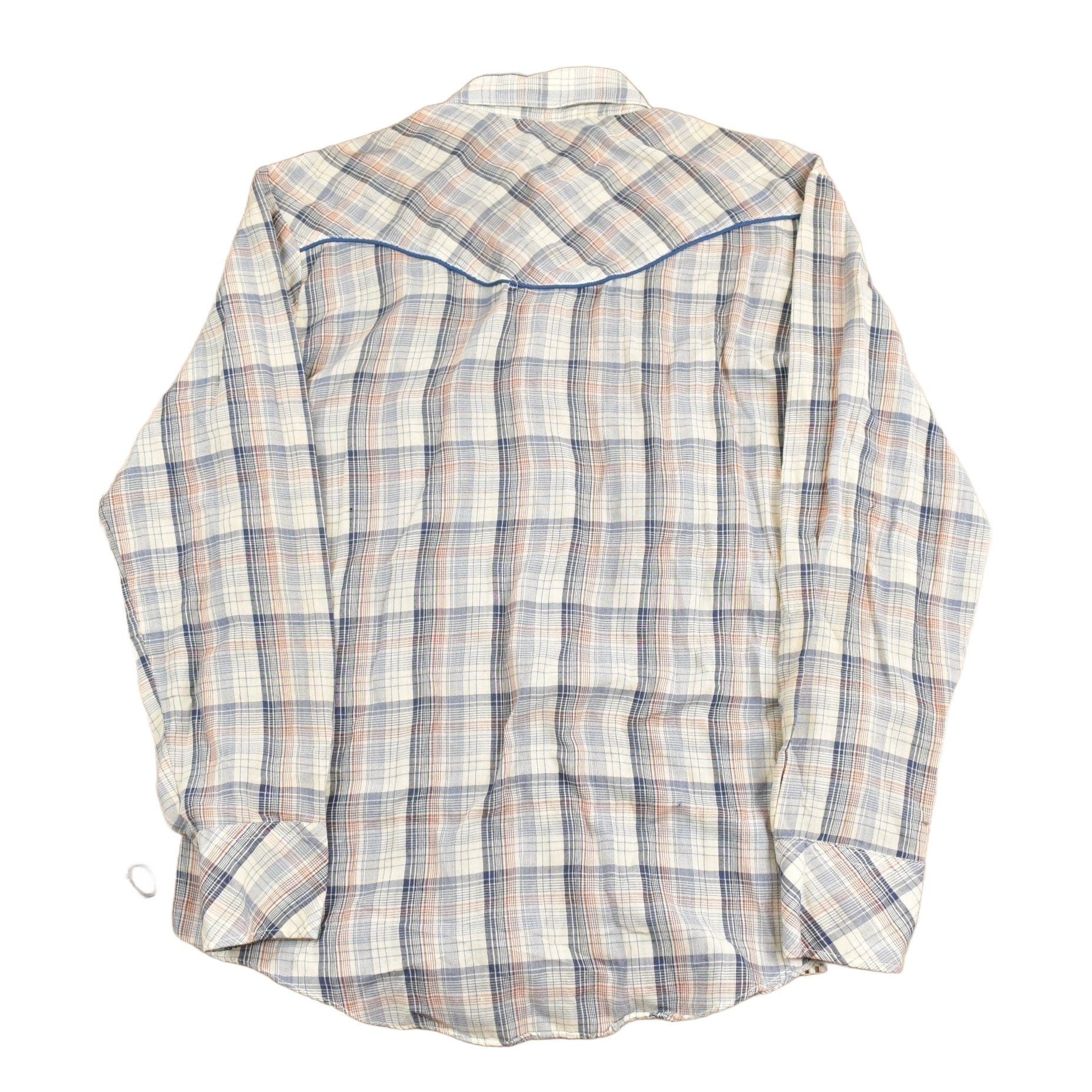 Vintage 1970s BJ - R Southwestern Plaid Button Up Shirt Men's Large - Image 2