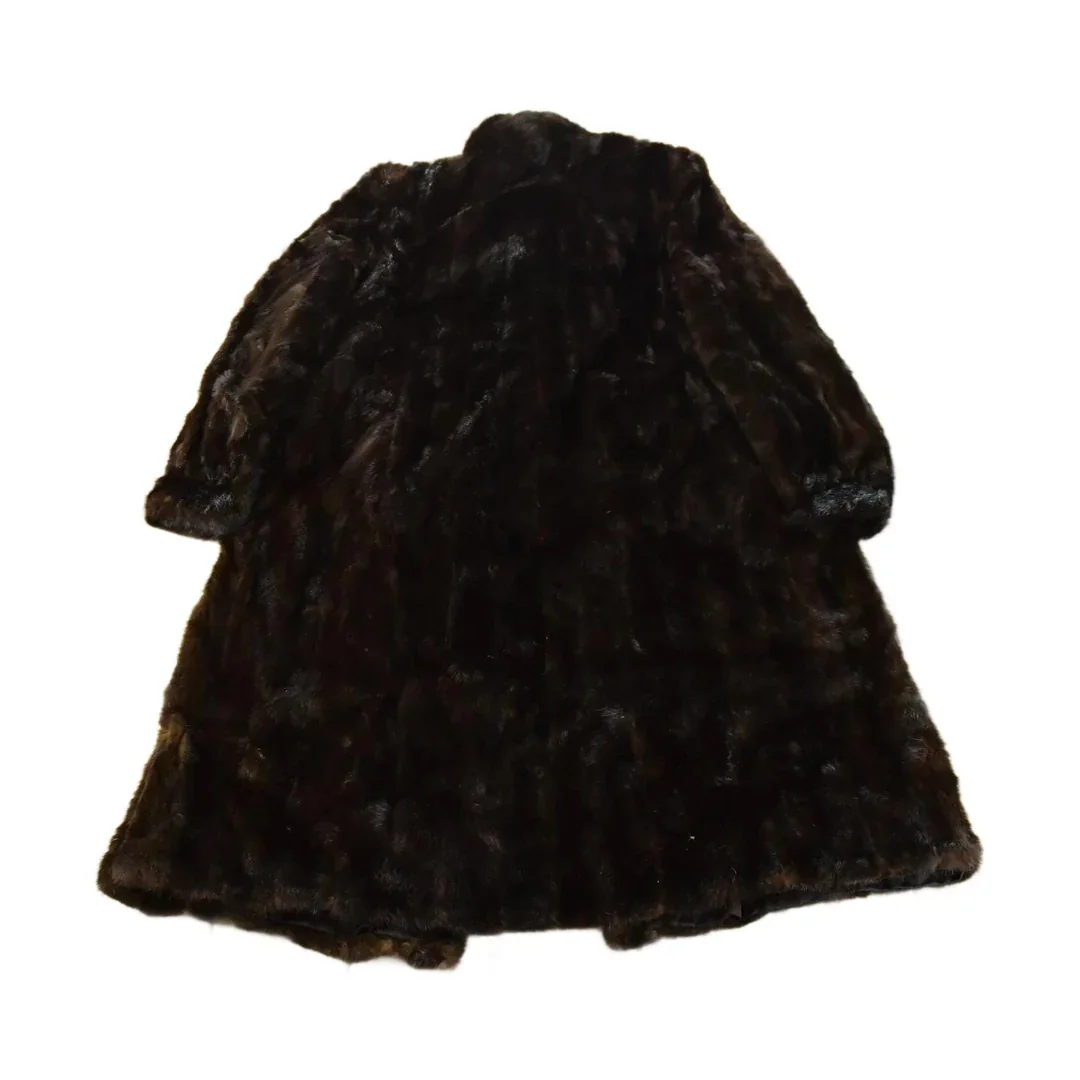 Vintage 1970s Blackglama Full Length Black Mink Fur Coat Adult M Men's Medium - Image 2