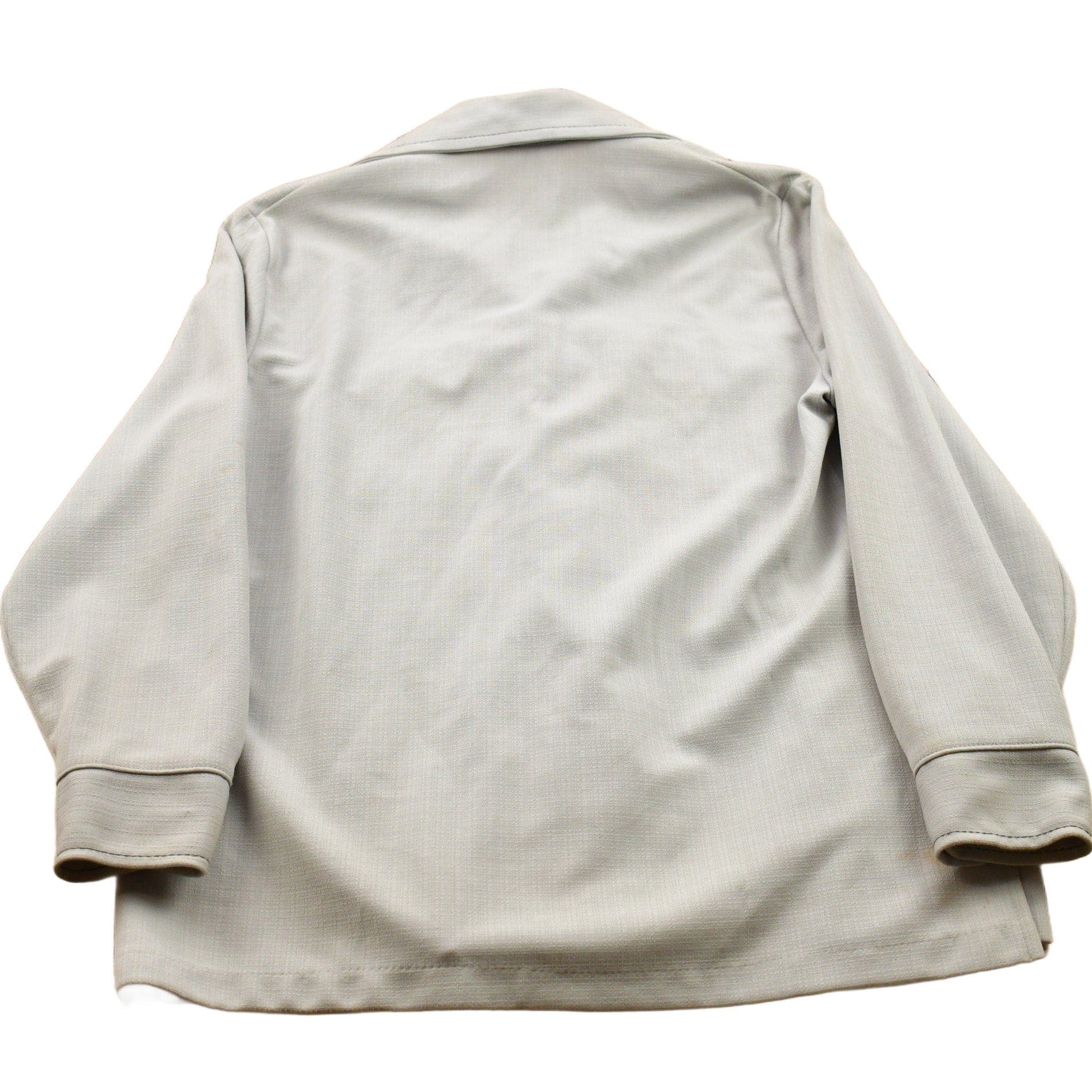 Vintage 1970s Blank Grey Button Up Shirt Men's S - Image 2