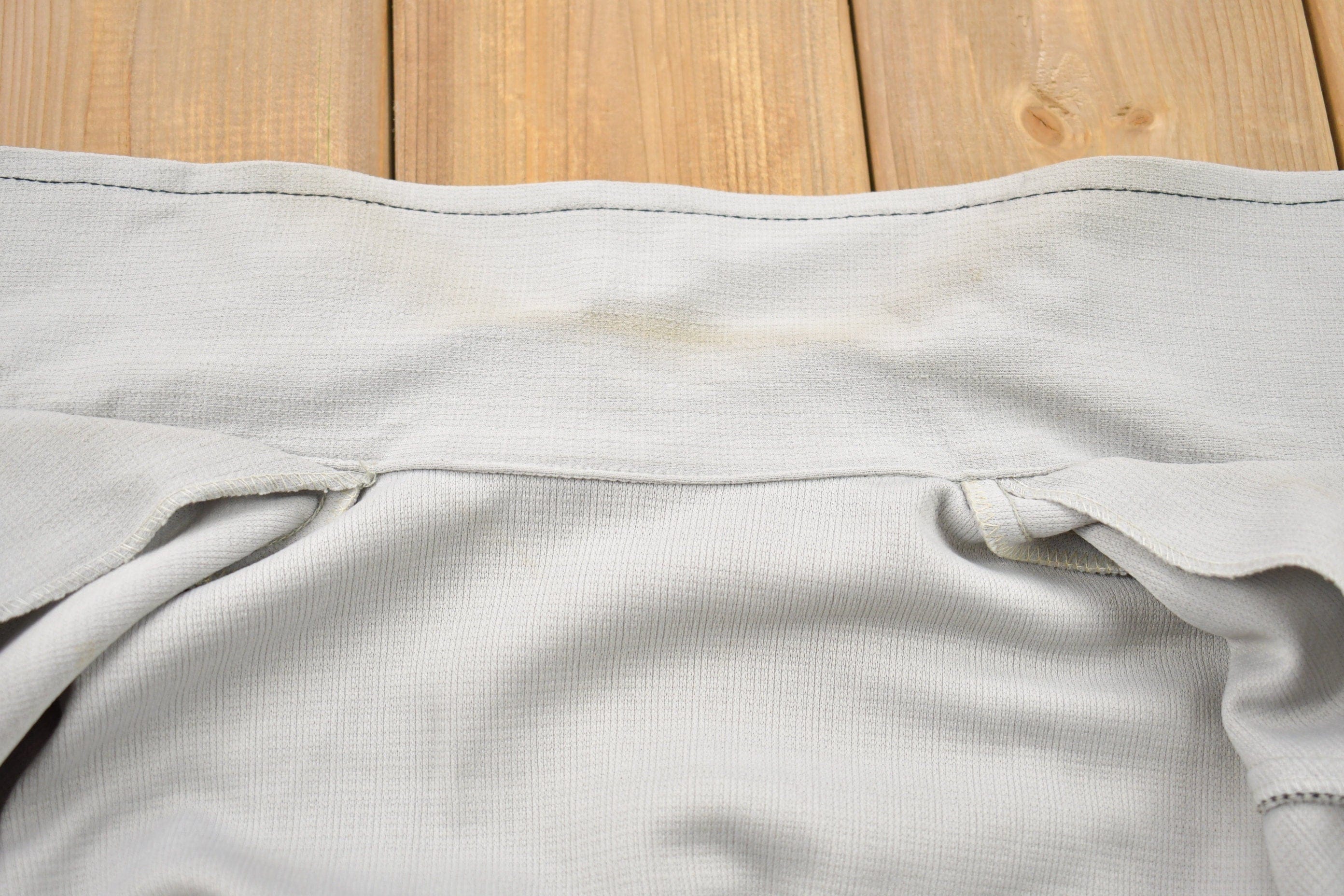 Vintage 1970s Blank Grey Button Up Shirt Men's S - Image 5