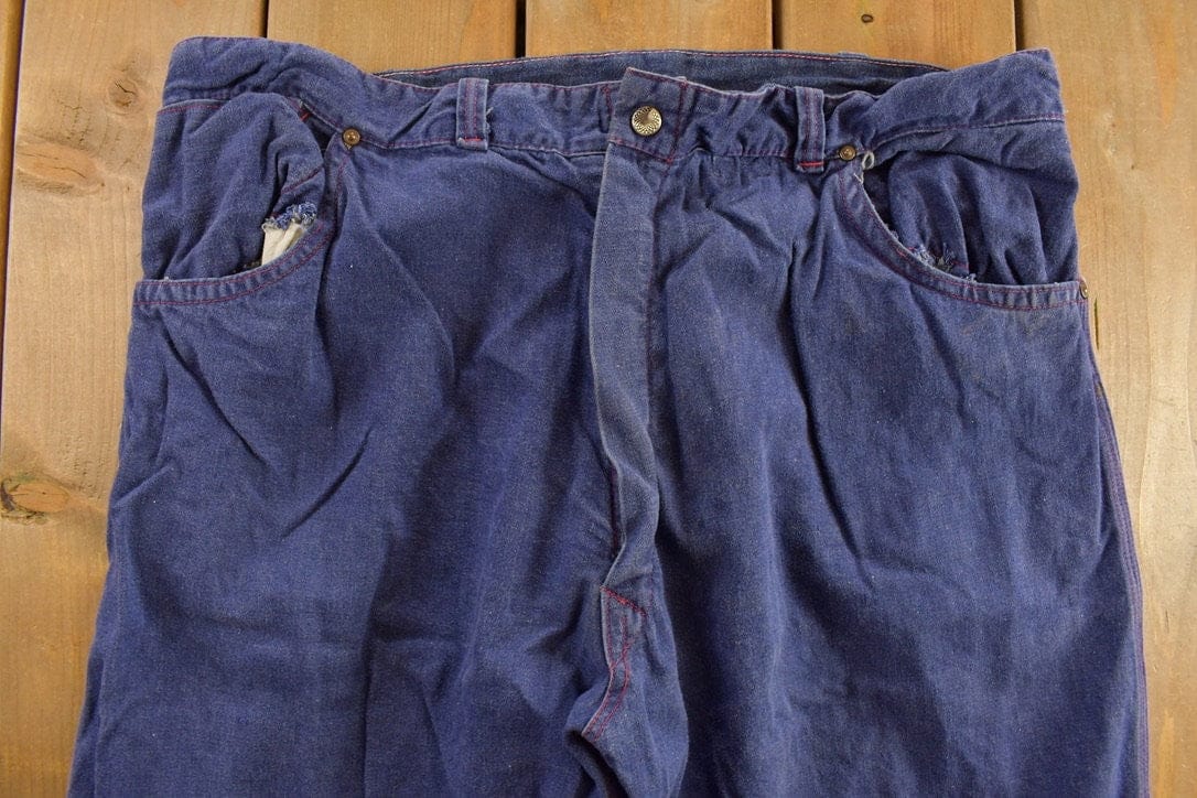Vintage 1970s Blue Trouser Pants Men's 38 X 31 - Image 3