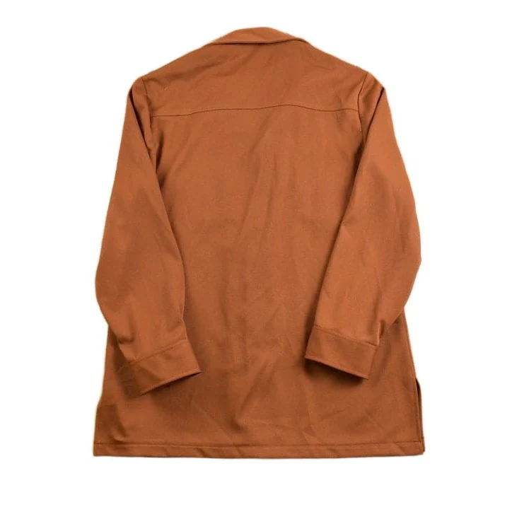 Vintage 1970s Brown Button Up Shirt Men's Large - Image 2