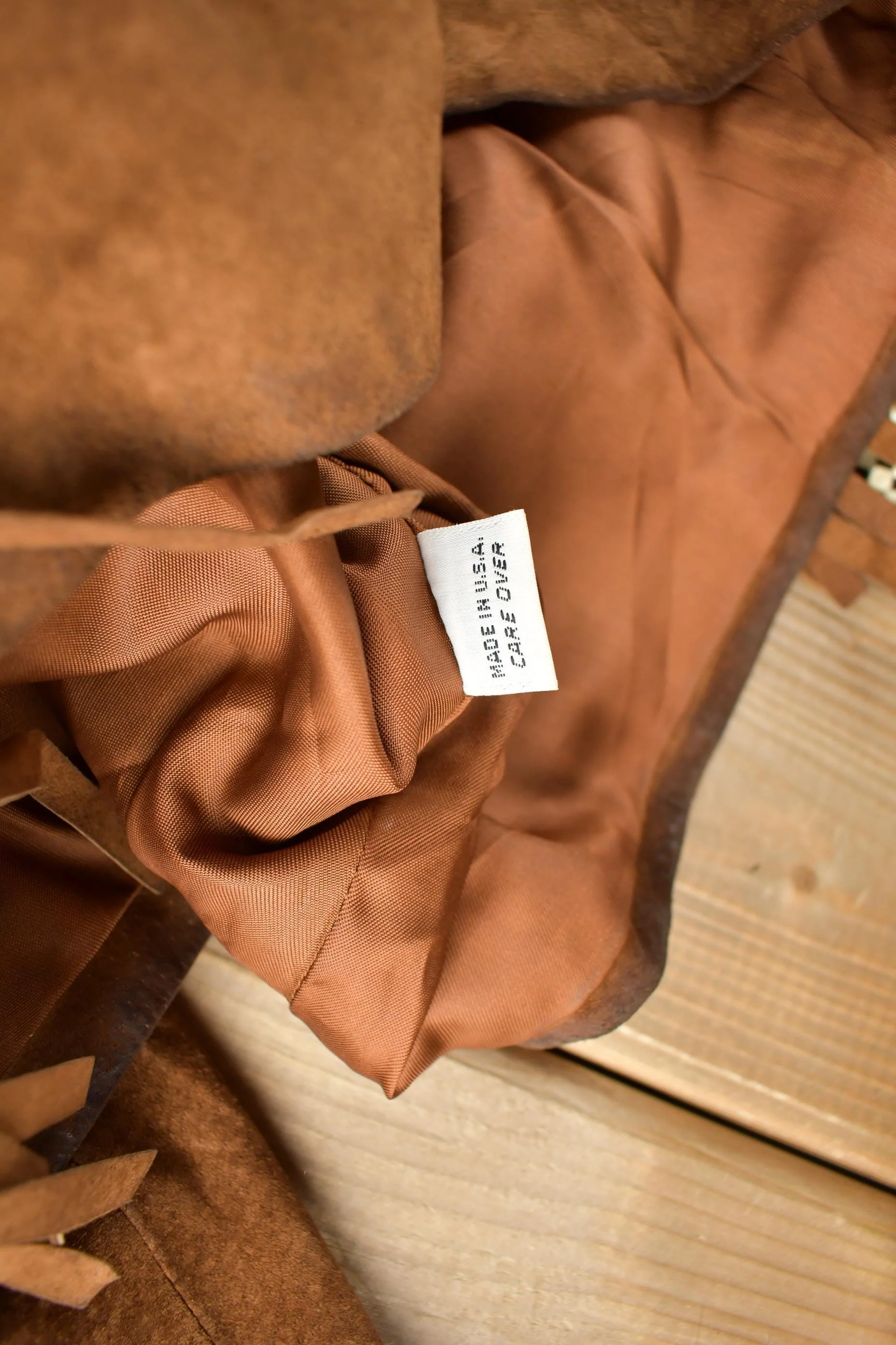 Vintage 1970s Brown Suede Fringe Leather Jacket - Image 4